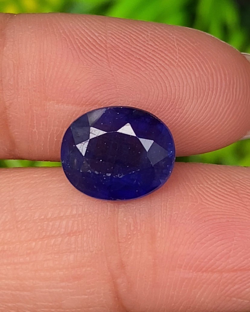 ไพลิน (Blue Sapphire) 4.98 กะรัต (Cts.) พลอยแท้ อัญมณีมงคลประจําวันเกิด เครื่องประดับพลอย