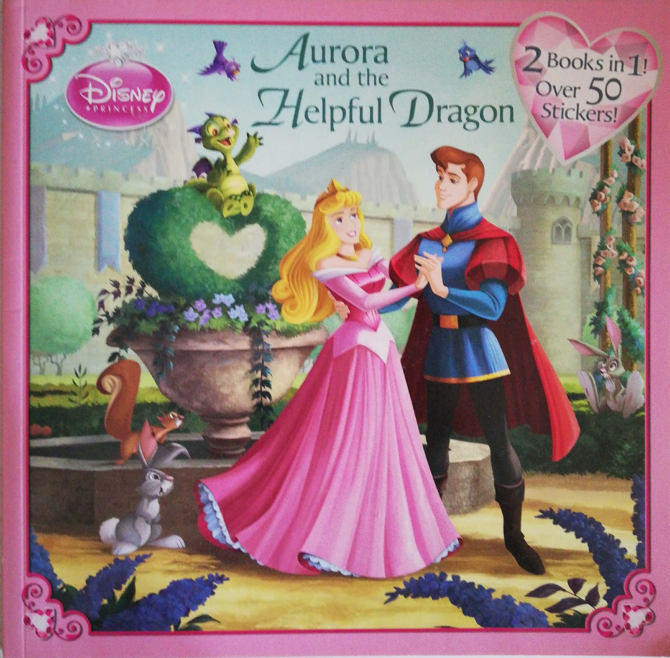 หนังสือนิทานฉบับภาษาอังกฤษ จาก วอลท์ดิสนีย์ แบบ 2 เรื่องใน 1 เล่ม ,เจ้าหญิงกบ เทียน่าและเพื่อนหมาขนฟู กับสติ๊กเกอร์มากกว่า50แบบ , PRINCESS Tiana and Her Furry Friend 2Books in 1! Over 50 Stickers! ด้านหลังㆍPRINCESS Aurora and the Helpful Dragon พร้อมสติ๊ก