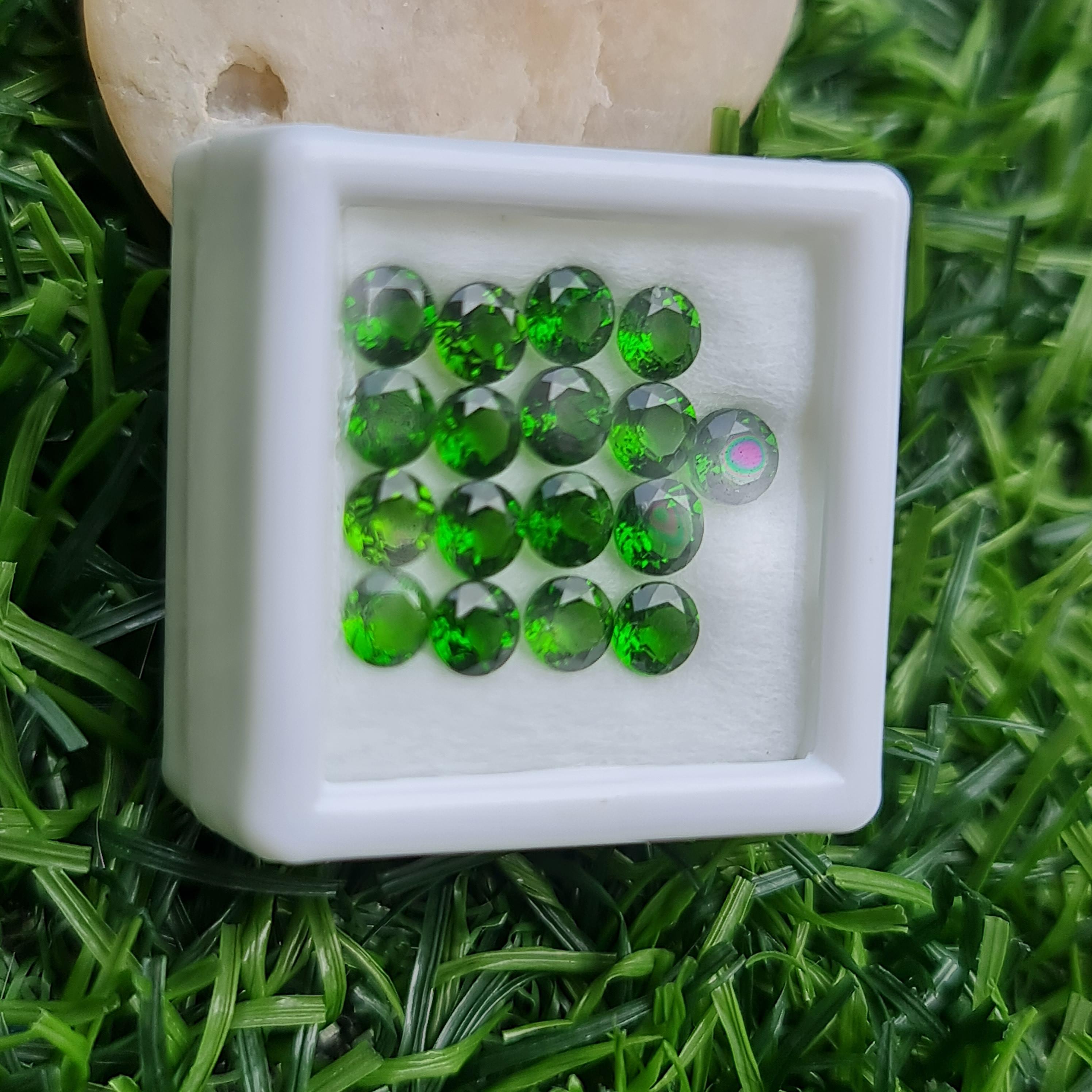 พลอย โครม ไดออพไซด์ Chrome Diopside 4.98 กะรัต (Cts.) 17 เม็ด พลอยแท้ อัญมณีมงคลประจําวันเกิด เครื่องประดับพลอย