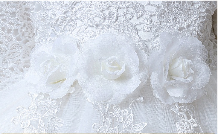 Pre-order ชุดราตรีเด็ก หน้าสั้นหลังยาว แขนยาว กระโปรงตาข่าย แต่งดอกไม้ช่วงเอว ปักเลื่อมที่ชายกระโปรง แต่งโบว์ด้านหลัง สวยน่ารัก