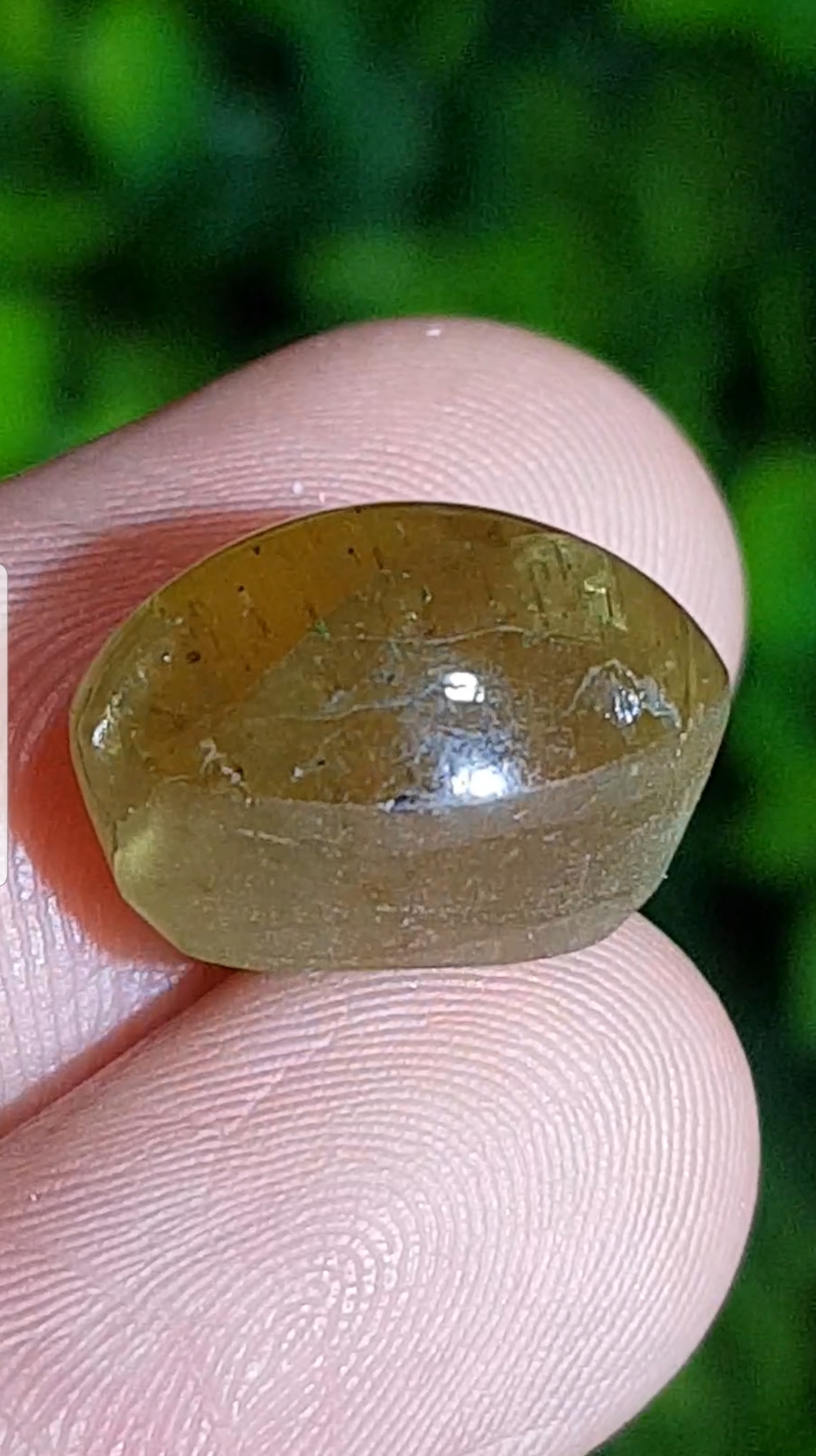 พลอย ตาแมว อะพาไทต์ Cat eye Apatite 11.68 กะรัต (Cts.) พลอยแท้ อัญมณีมงคลประจําวันเกิด เครื่องประดับพลอย