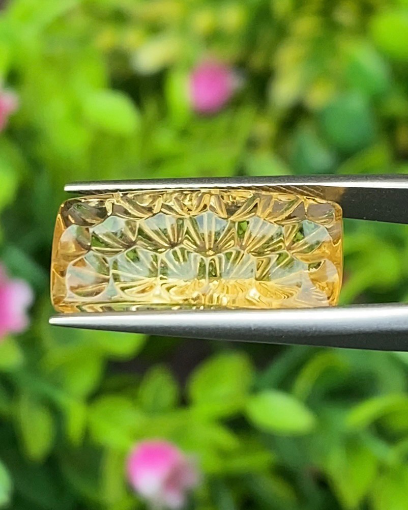พลอย ซิทริน Citrine 9.05 กะรัต (Cts.) พลอยแท้ อัญมณีมงคลประจําวันเกิด เครื่องประดับพลอย