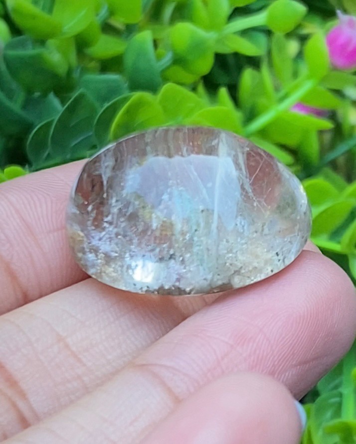 โป่งข่าม ควอตซ์ Rutilated Quartz 52.45 กะรัต Cts. พลอยแท้ อัญมณีมงคลประจําวันเกิด เครื่องประดับพลอย