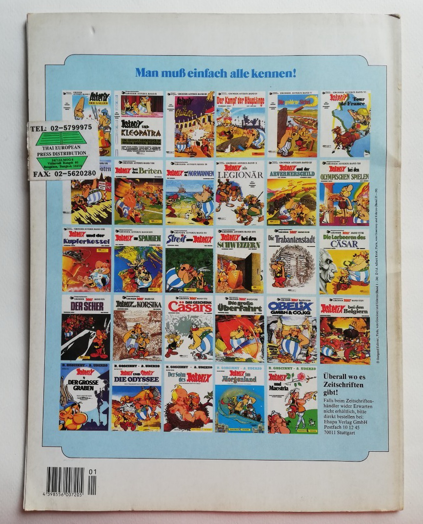 นิตยสารการ์ตูนภาษาเยอรมัน **สภาพเก่าเก็บ มีตำหนิบ้างตามภาพ ,GROSSERpräsentiert: ASTERIX-BAND I, Asterix Der Gallier