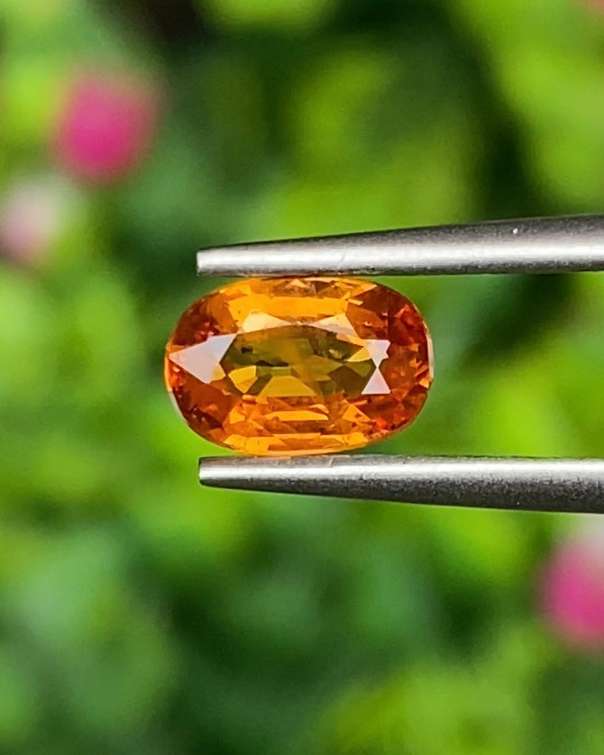 พลอย บุษราคัม yellow sapphire 1.00 กะรัต (Cts.) พลอยแท้ อัญมณีมงคลประจําวันเกิด เครื่องประดับพลอย