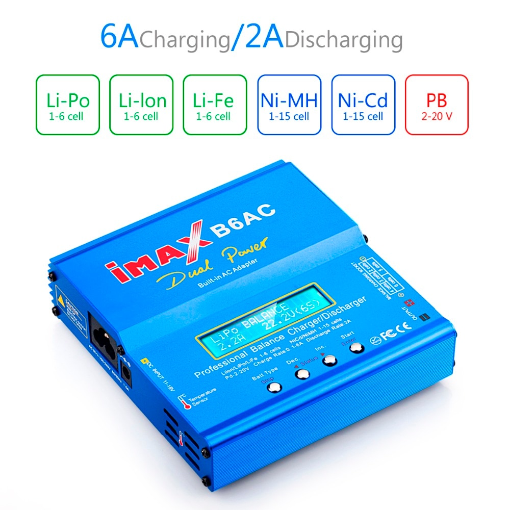 New IMAX B6AC Professional Balance Charger 80W LiPo LiFe Li-Ion IMAXB6AC ขั้ว XT60