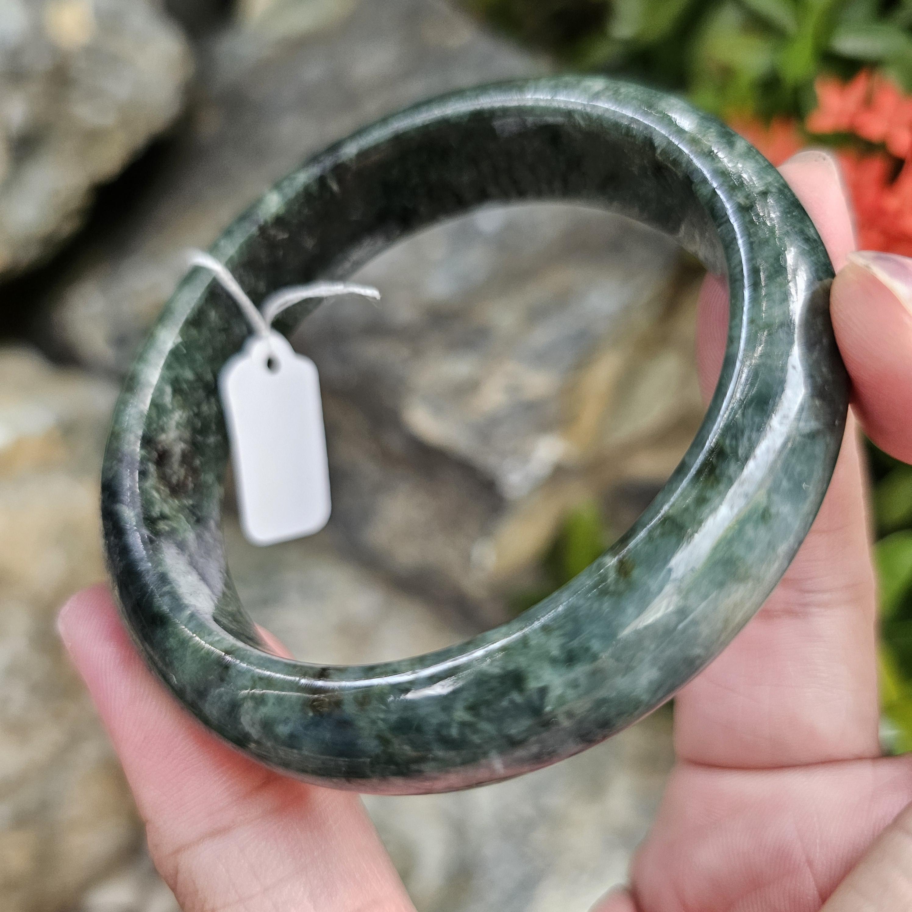 JB6804037 หยก พม่า แท้ Jade กำไลหยก 62.2 มม. (Jadeite bracelet) พม่า (Myanmar)