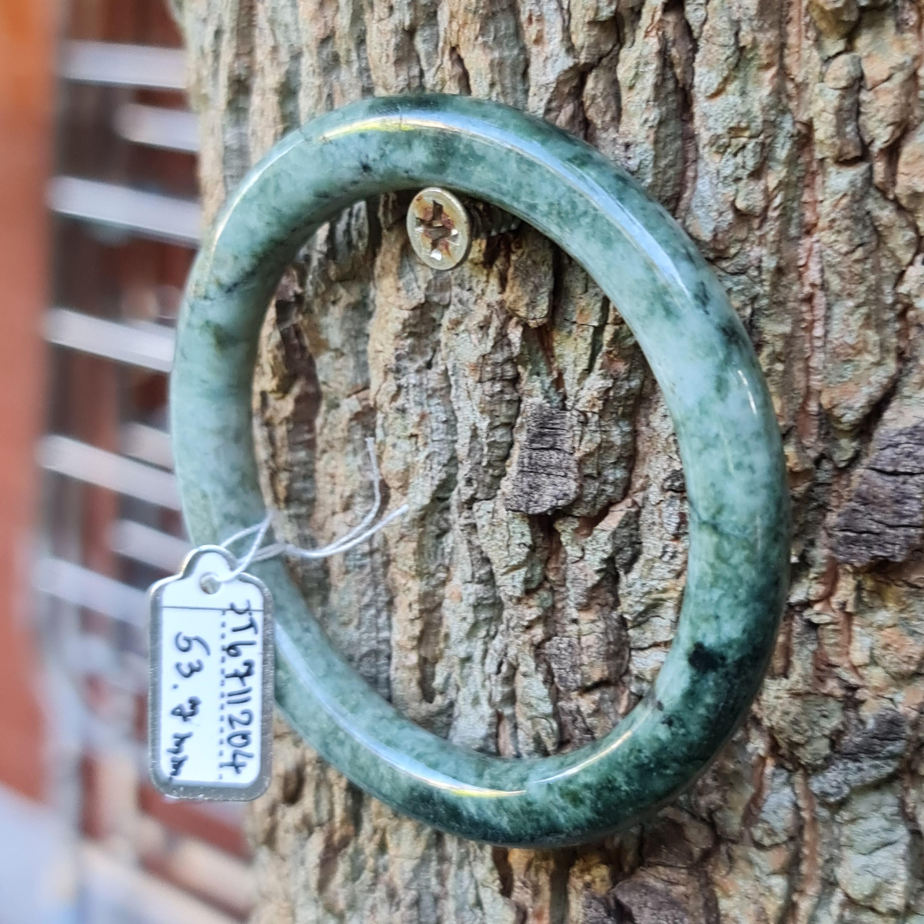 JT6711204 หยก พม่า แท้ Jade กำไลหยก 53.7 มม. (Jadeite bracelet) พม่า (Myanmar)