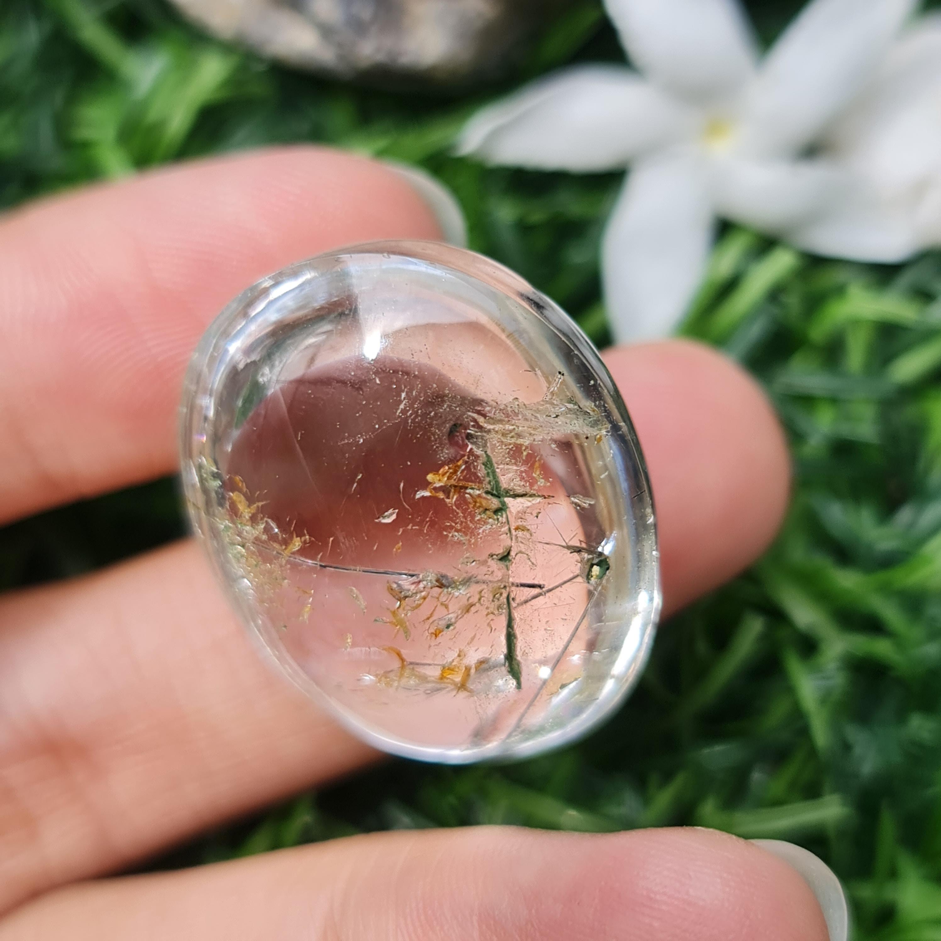 โป่งข่าม ควอตซ์ Rutilated Quartz 78.96 กะรัต Cts. พลอยแท้ อัญมณีมงคลประจําวันเกิด เครื่องประดับพลอย