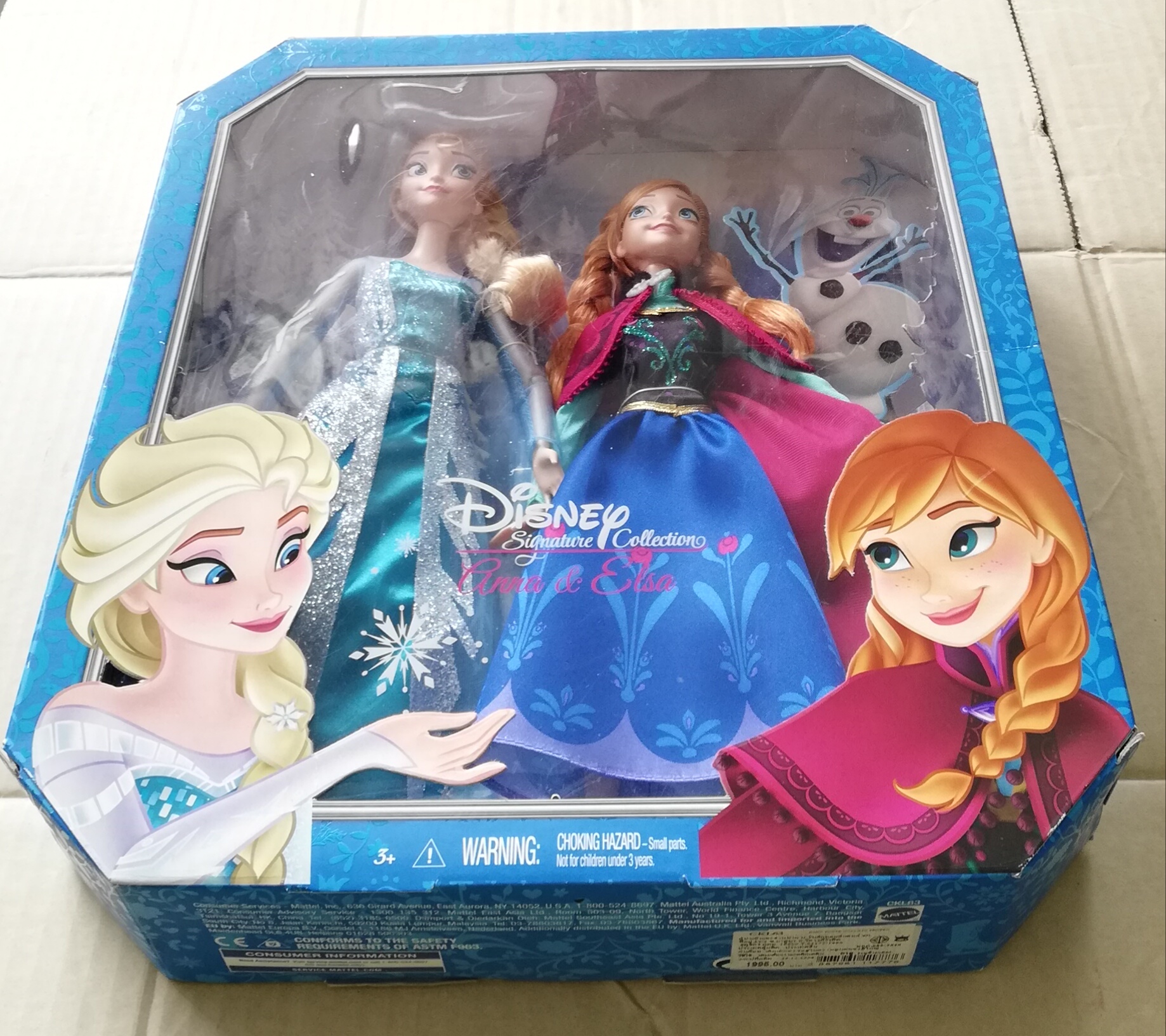 ของสะสมในแพ็ค Disney Princess, Frozen#1 เจ้าหญิงดิสนีย์ โฟรเซ่นภาคแรก Frozen เซ็ทเจ้าหญิงเอลซ่าและเจ้าหญิงแอนนา Elza and Anna, ลิขสิทธิ์ แมทเทลMattel, เก่าเก็บ เก่าเก็บแพ็คมีตำหนิบ้าง