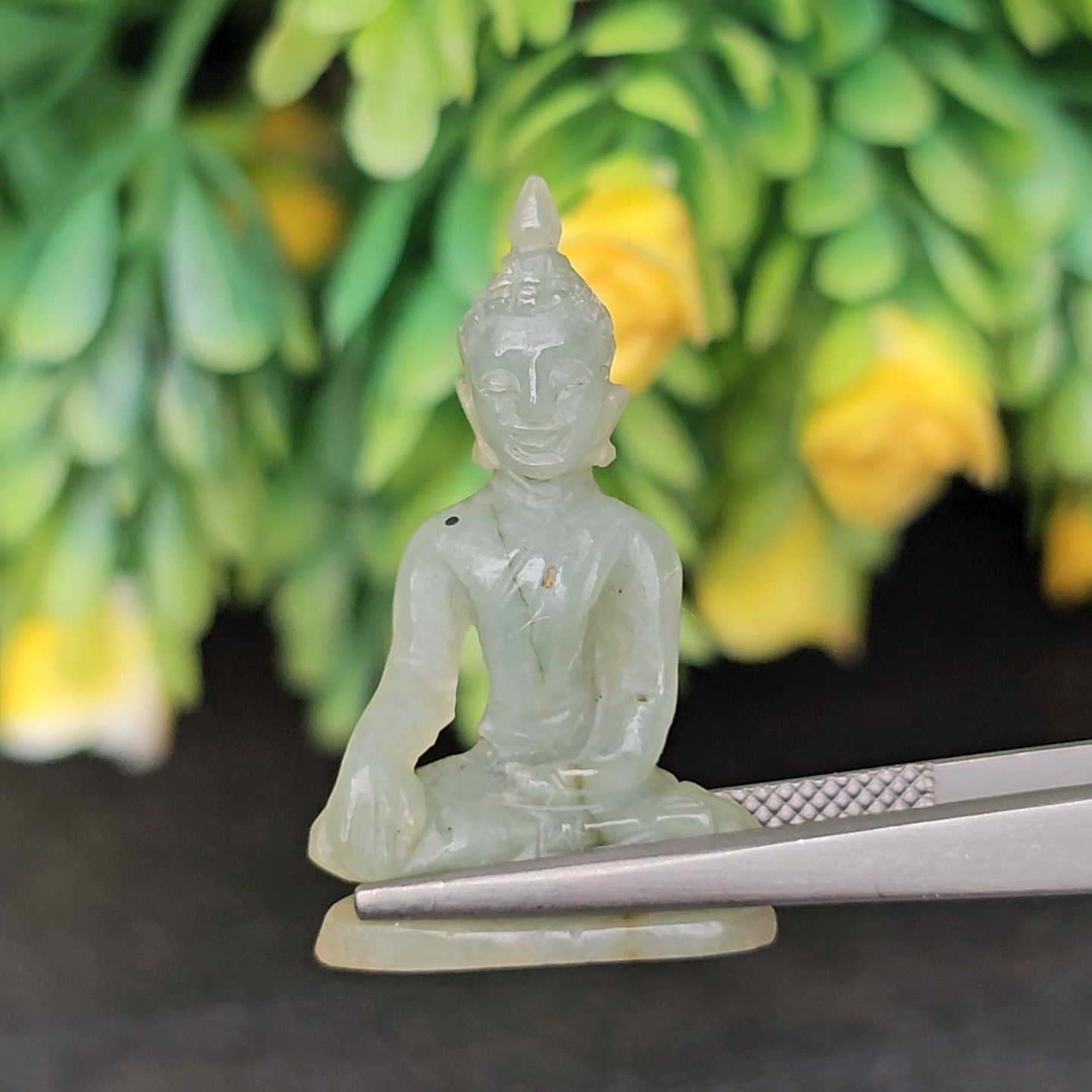 หยก แกะสลัก รูป พระ (Burmese jadeite) 14.86 กะรัต (cts.) หยก พม่า แท้