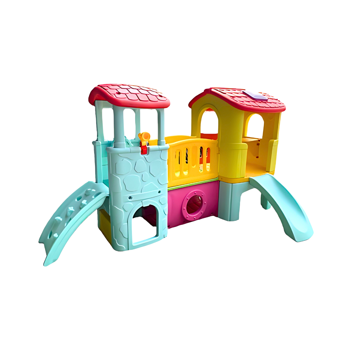 บ้านของเล่น บ้านน้อยสองชั้นสีวินเทจ กระดานลื่น 1 ทาง Play House Two levels Little Play House (Vintage Color)