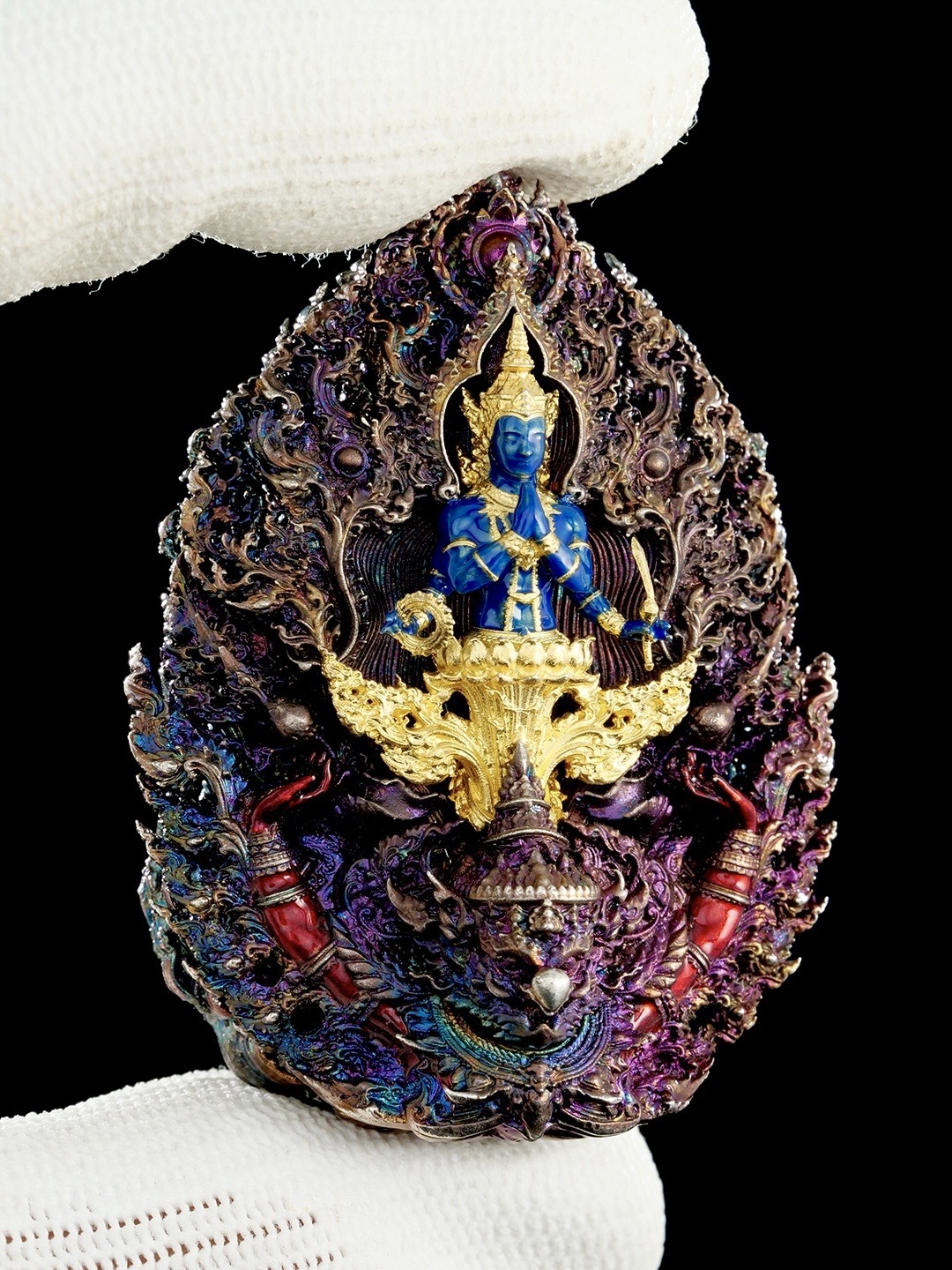 พระพุทธชัยมงคลพัฒน์บารมี เจริญลาภชนะมาร รายการศูนย์จอง เนื้อสัมฤทธิ์ชุบรุ้ง องค์พระชุบทองลงยา