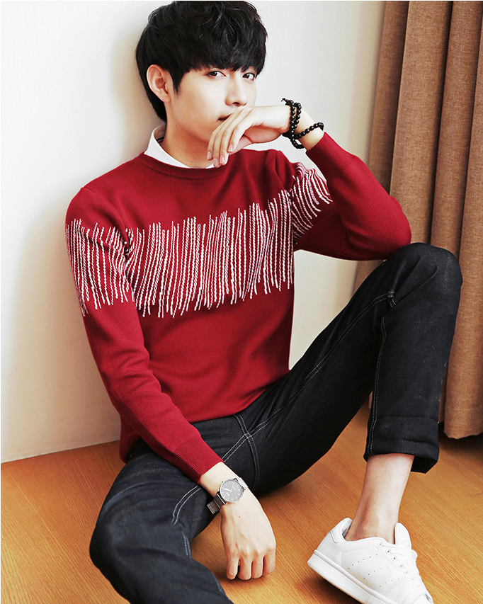 เสื้อสเวตเตอร์ไหมพรมนิตติ้งกันหนาว แฟชั่นผู้ชาย (10140MM)