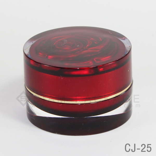 กระปุก อะคริลิคกลม ฝากุหลาบ รหัส CJ-25