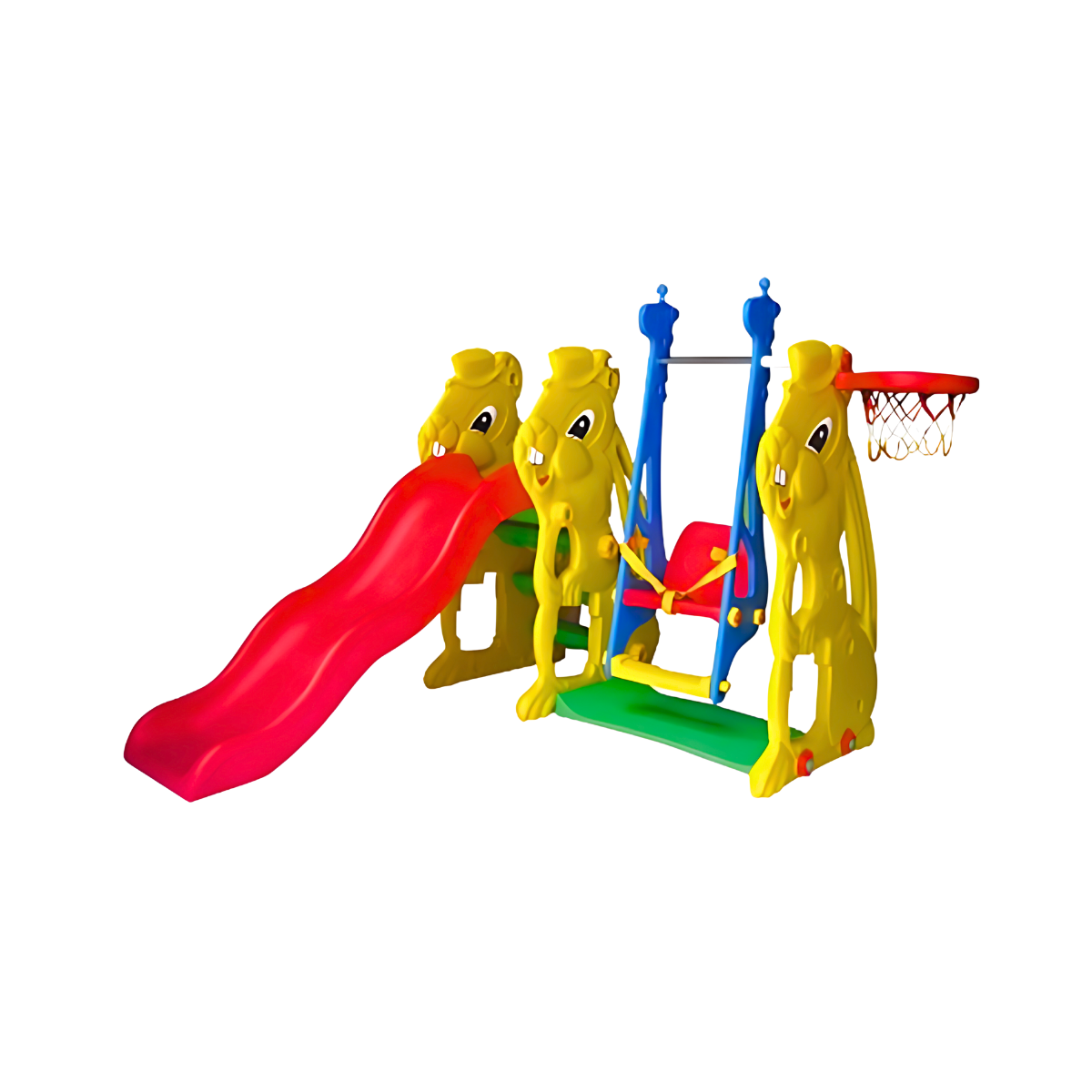 กระดานลื่น ชิงช้า กระต่ายกระดานลื่นพร้อมชิงช้ายีราฟ Slide and Swing Rabbit Slide with Giraffe Swing