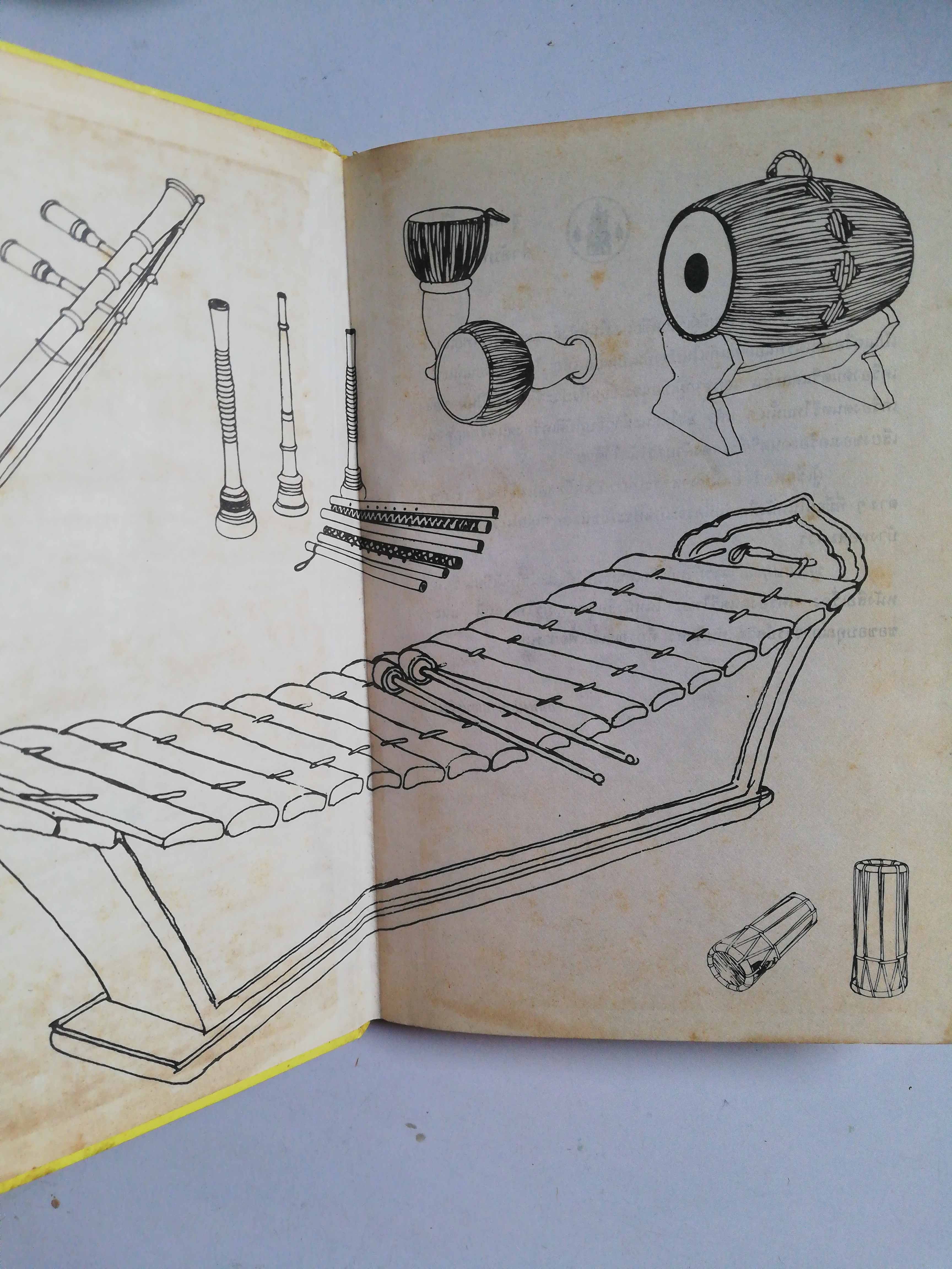 หนังสือชุดความรู้ไทย***หน้าที่7 โดนตัด, มีรอยขีดเส้นใต้ด้วยดินสอ และปกมีรอยเปื้อ ตามภาพ ขององค์การค้าของคุรุสกา เครื่องคนตรีไทย สมพงษ์ กาญจนผลิน