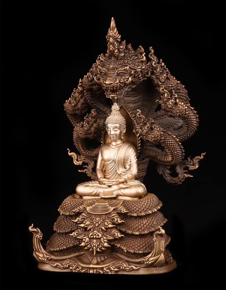 พระพุทธศรีเทวานาคราช รหัส 1.12 เนื้อบรอนซ์รมผิวโลราณ องค์บรอนซ์