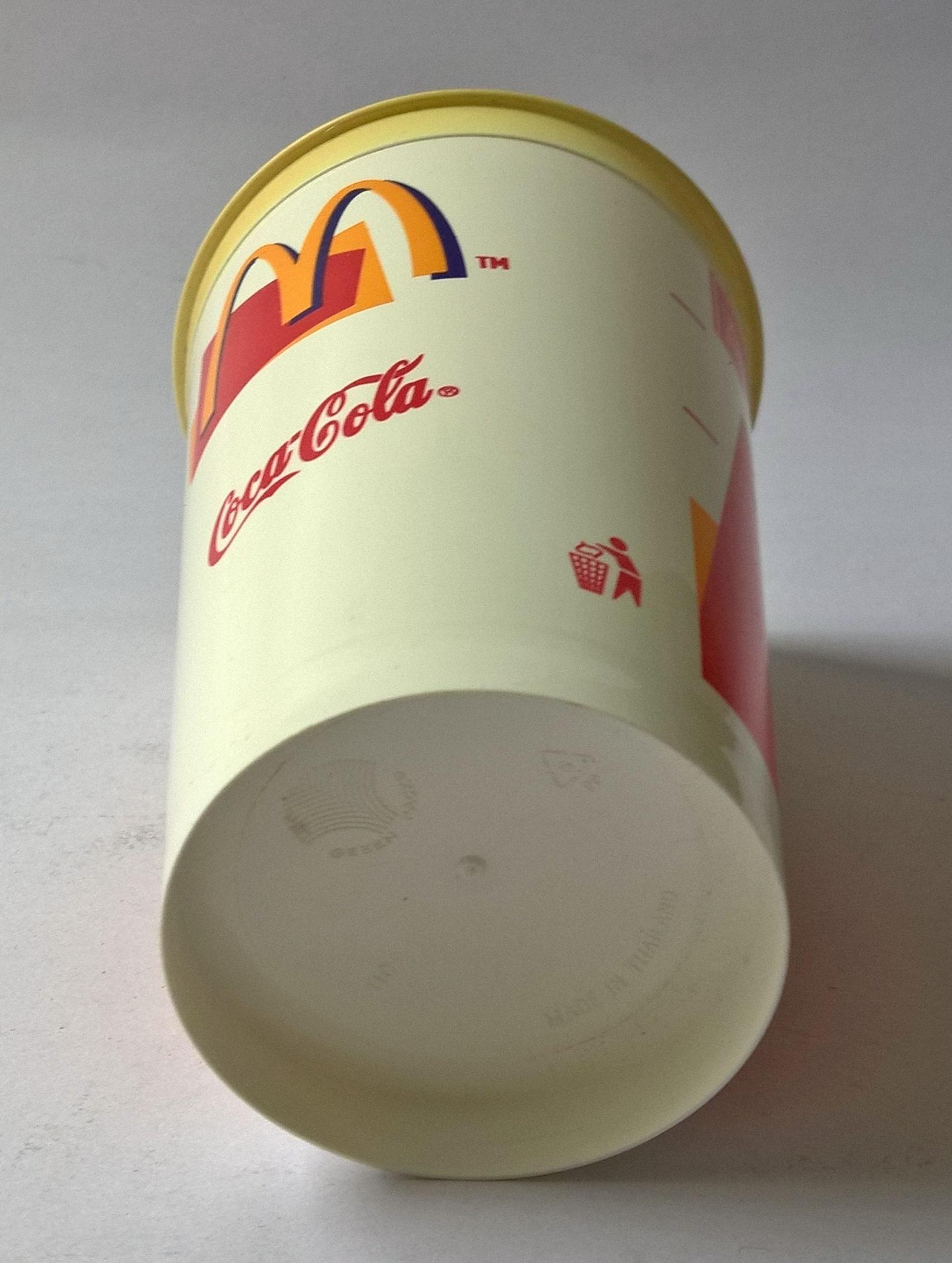 แก้วน้ำพลาสติก แก้วเครื่องดื่มเย็น จากแมคโดนัลด์ Mc Donald ของเก่า**รอบปากแก้วมีสีเข้ม โปรดตรวจสอบทุกภาพ