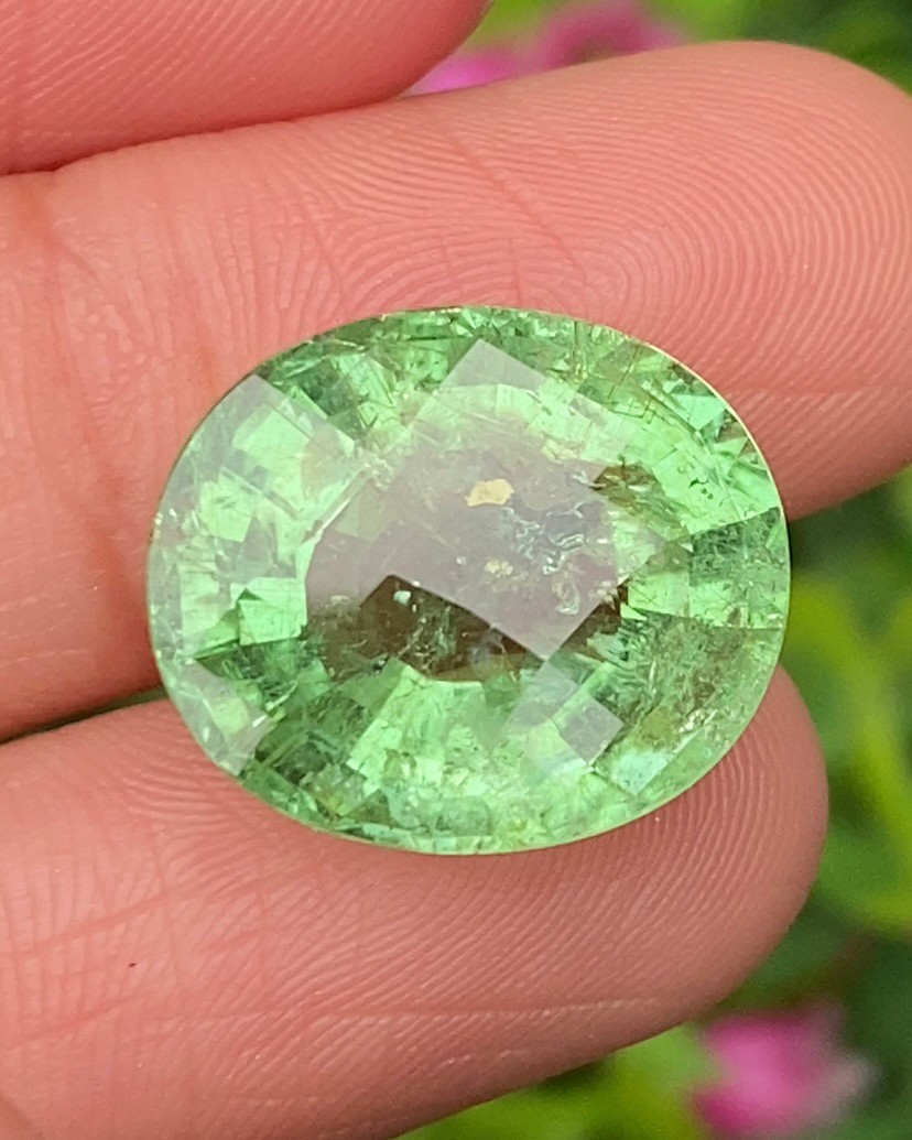 พลอย พาไรบ้า ทัวร์มาลีน Paraiba Tourmaline 13.99 กะรัต (Cts.) พร้อมใบเซอร์ พลอยแท้อัญมณีมงคล ประจําวันเกิด เครื่องประดับพลอย