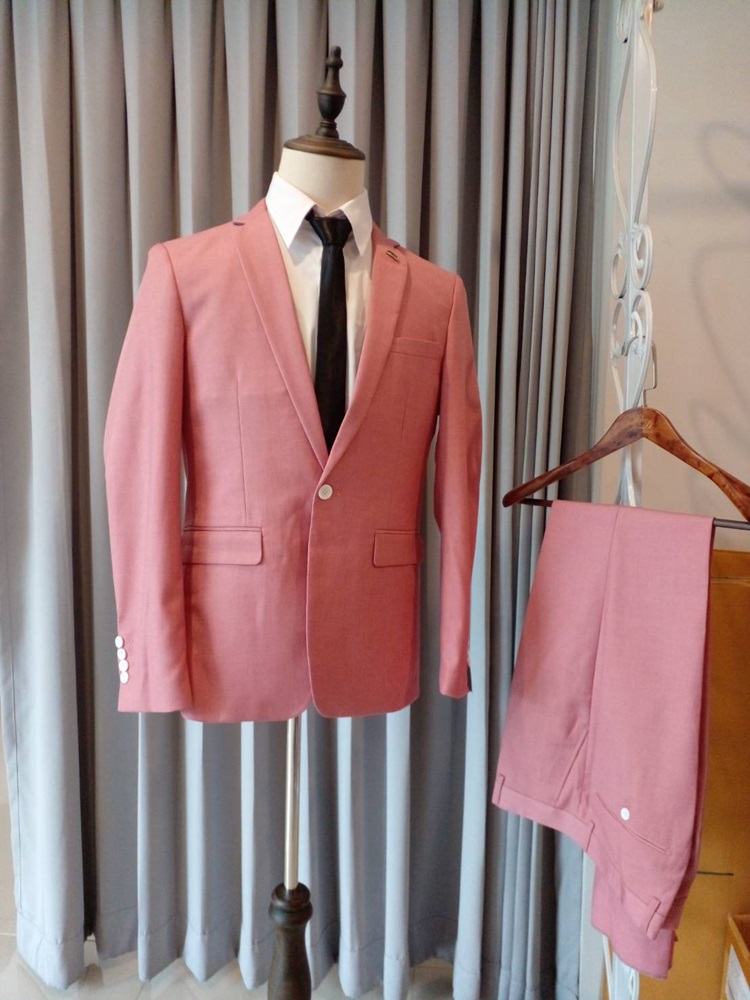 เช่า ชุดสูทชาย สูทสีชมพู สีปูน Dusty Rose