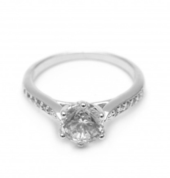 แหวน Costume Jewelry เพชร CZ Premium grade รุ่น Princess II แบรนด์ Shali