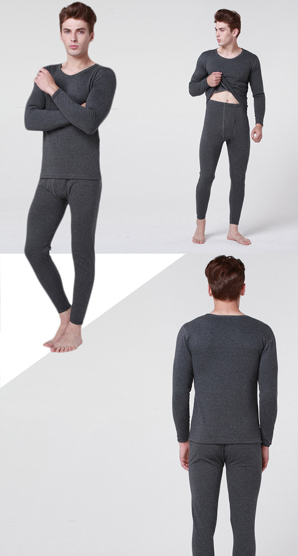 ลองจอนผู้ชาย มีซับขนนุ่มกันหนาว เสื้อคู่กางเกง ผ้ายืดได้มาก (10199MM)