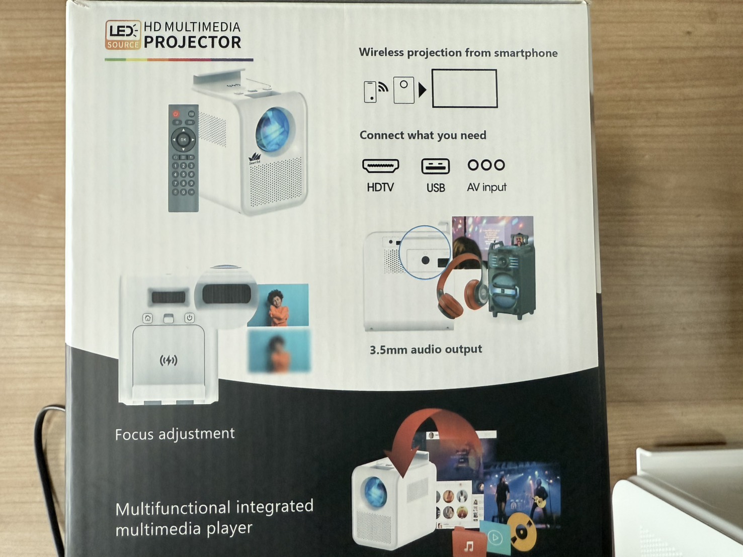 Projector 1920Px1080P (แท้) SmartTek CSCMP-1080-1 Projector + Adapter