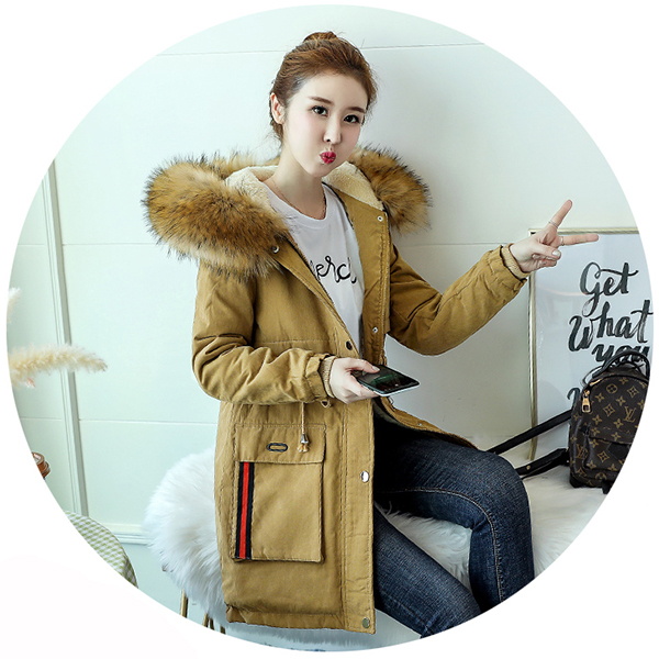 PREMIUM เสื้อโค้ทกันหนาวบุขนใส่ติดลบลุยหิมะได้ ฮูดแต่งเฟอร์ใหญ่ (12245X)