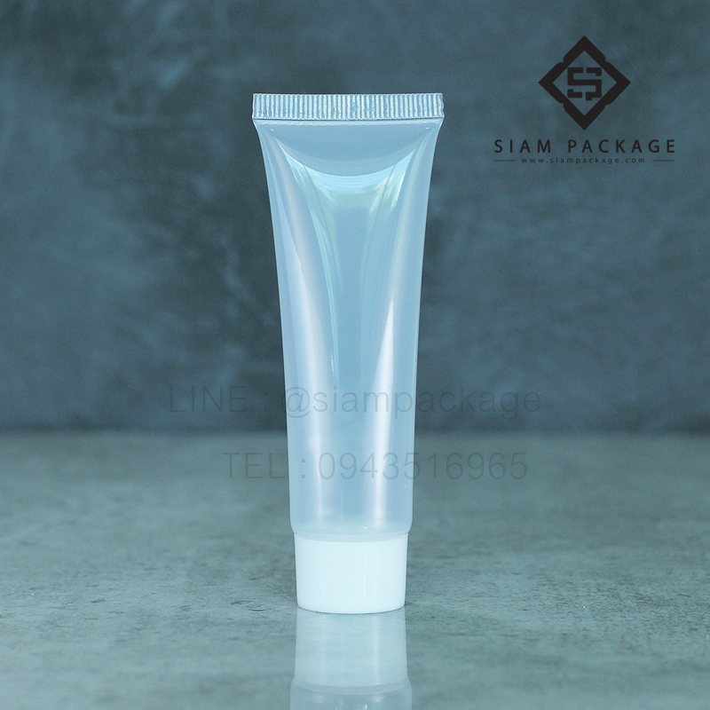 หลอดโฟม 15g. หลอดเกลียว หลอดโฟมใสฝาขาว