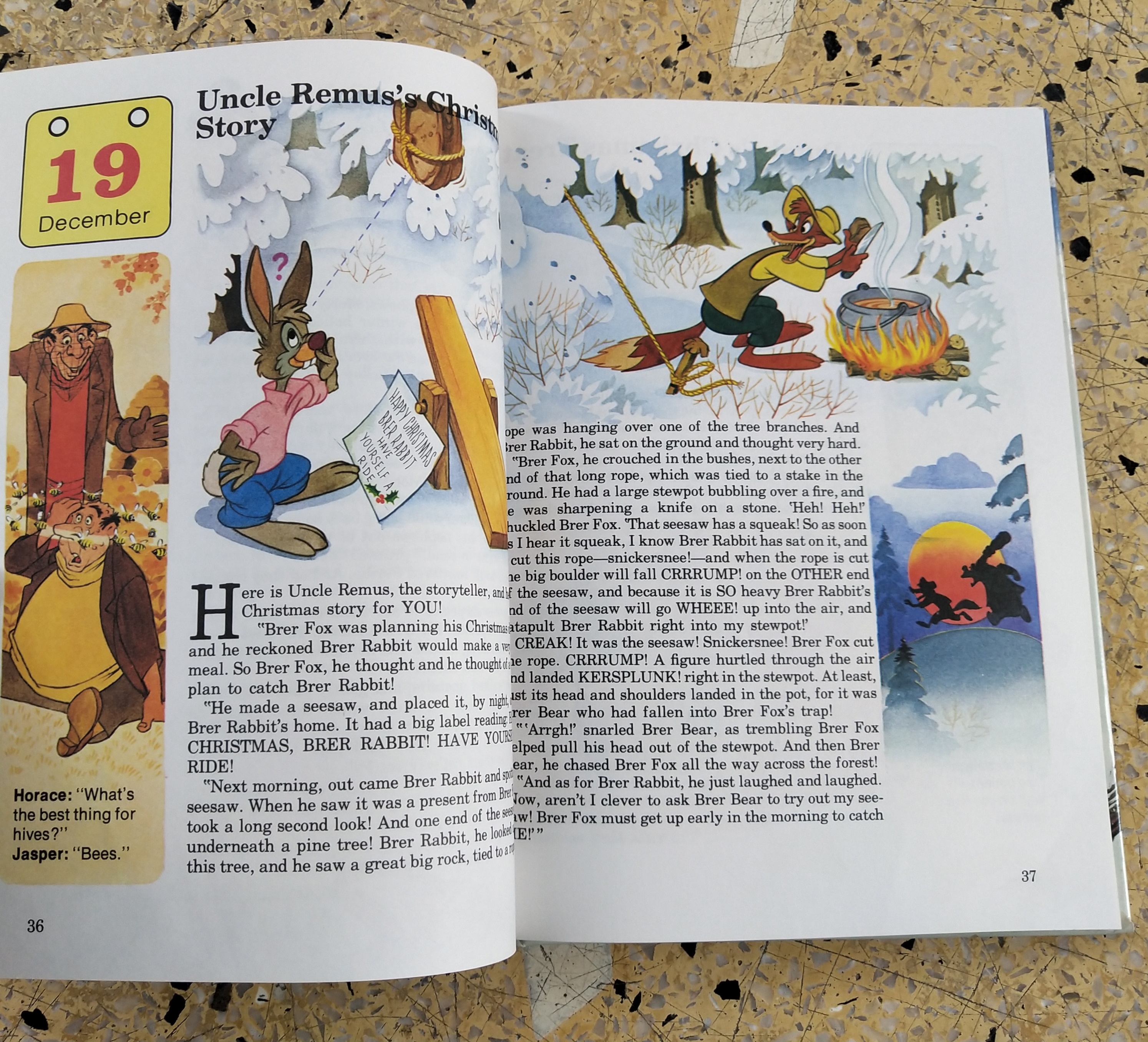 หนังสือภาพการ์ตูนดิสนีย์น่ารัก **หนังสิอเก่า มีตำหนิ โปรดตรวจสอบทุกภาพ ปกแข็ง ฉบับภาษาอังกฤษ เล่าเรื่องราวของทุกวันในฤดูหนาว ผ่านตัวการ์ตูนจากดิสนีย์ Story a Day for every day of the year ,Winter