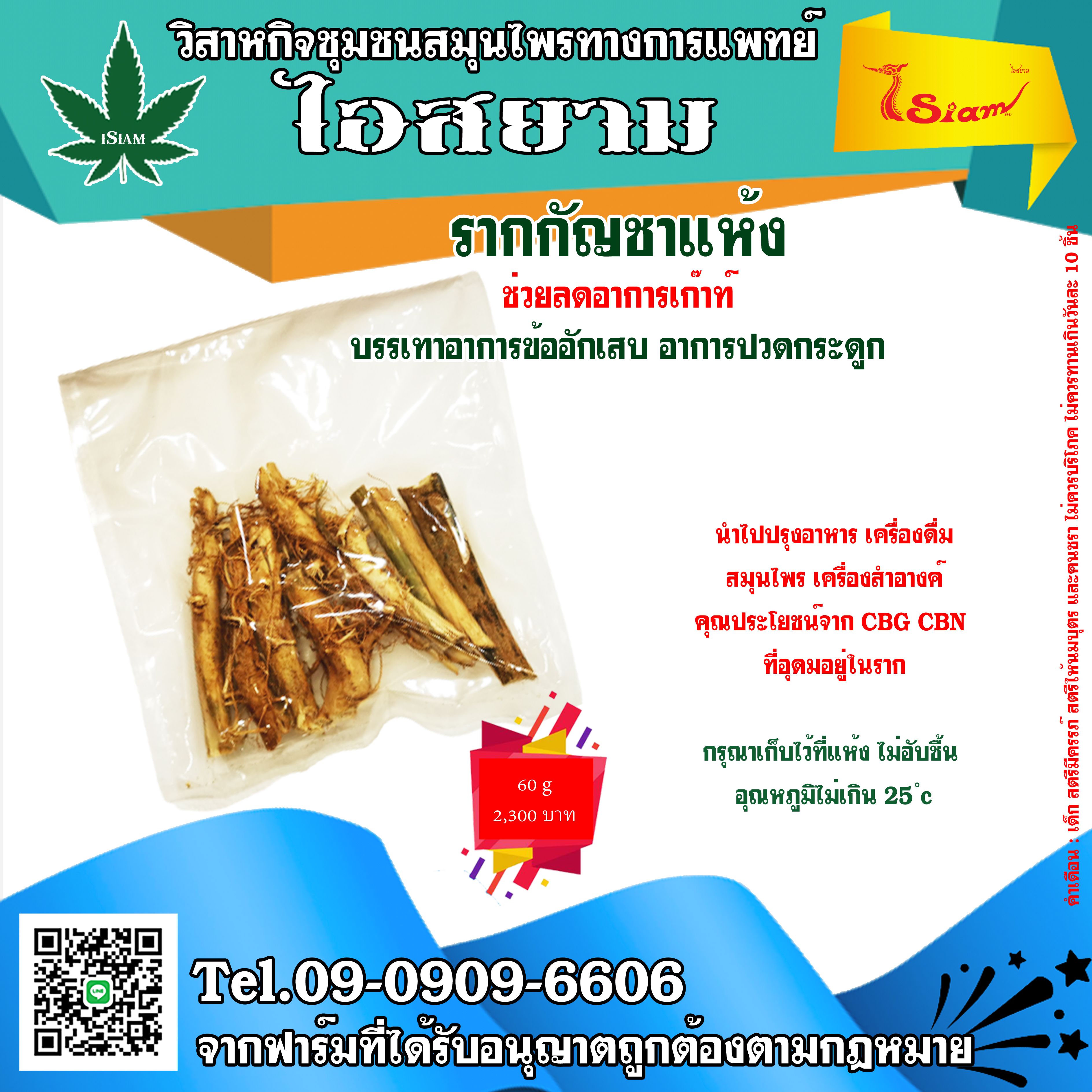 รากกัญชาแห้ง