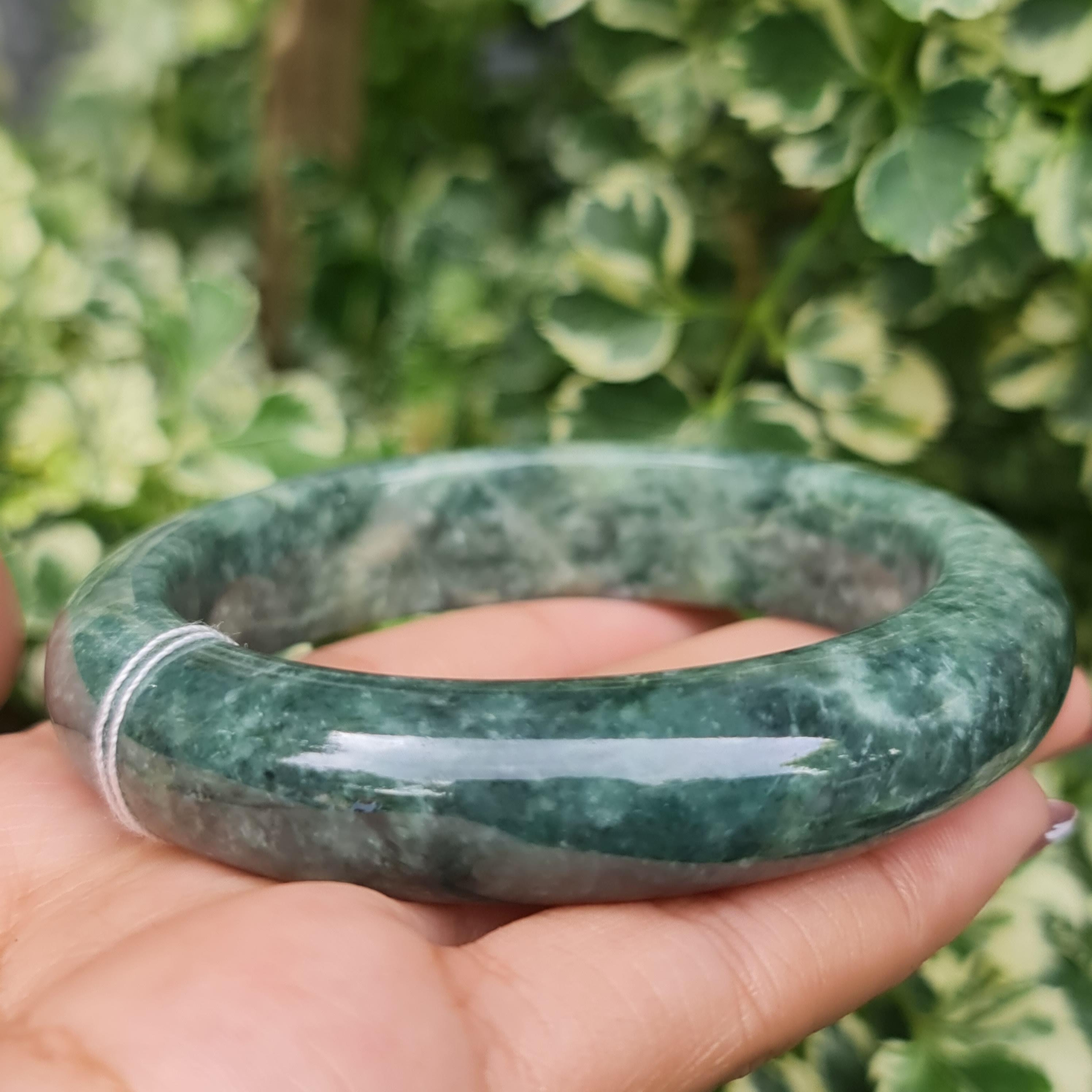 JB6804146 หยก พม่า แท้ Jade กำไลหยก 55.8 มม. (Jadeite bracelet) พม่า (Myanmar)