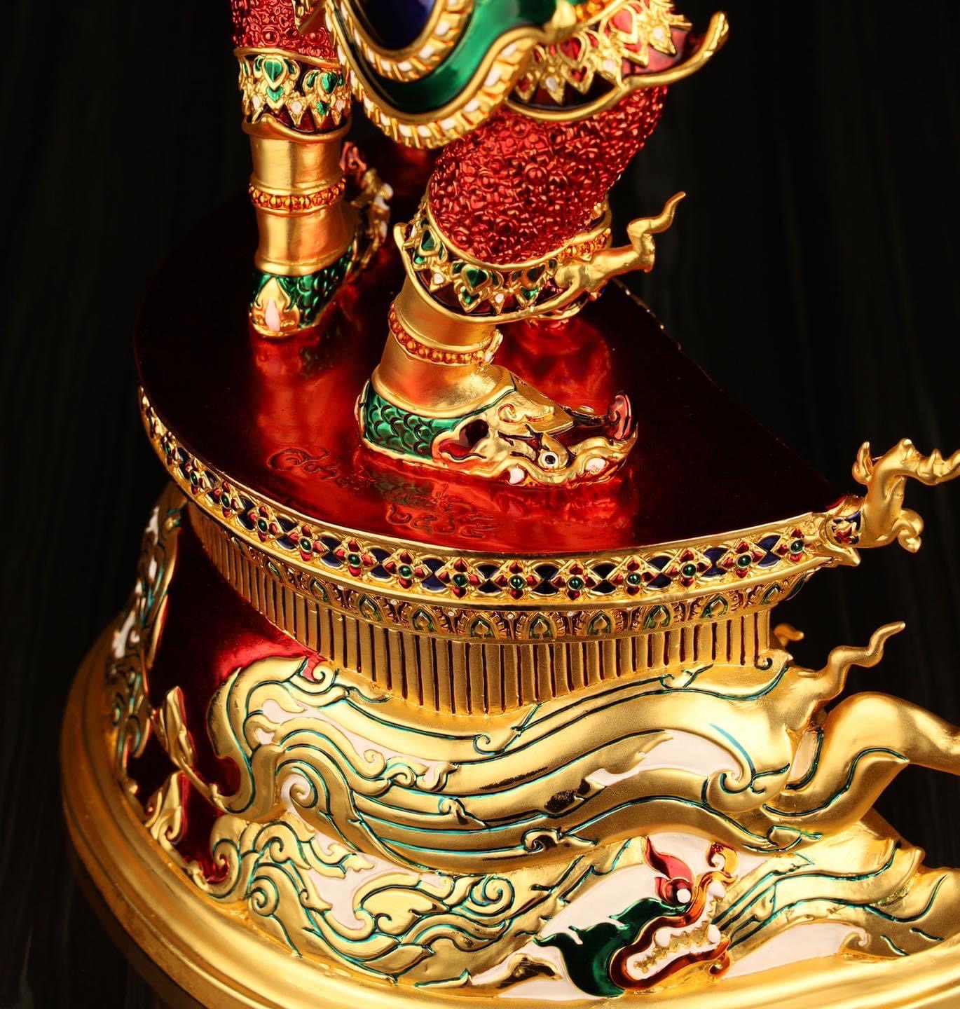 ท้าวเวสสุวรรณโณ #อาจารย์สุชาติ แซ่จิว รายการAP เนื้อบรอนซ์นอก เคลือบทองคำแท้ลงยา ขนาดสูง 23 นิ้ว