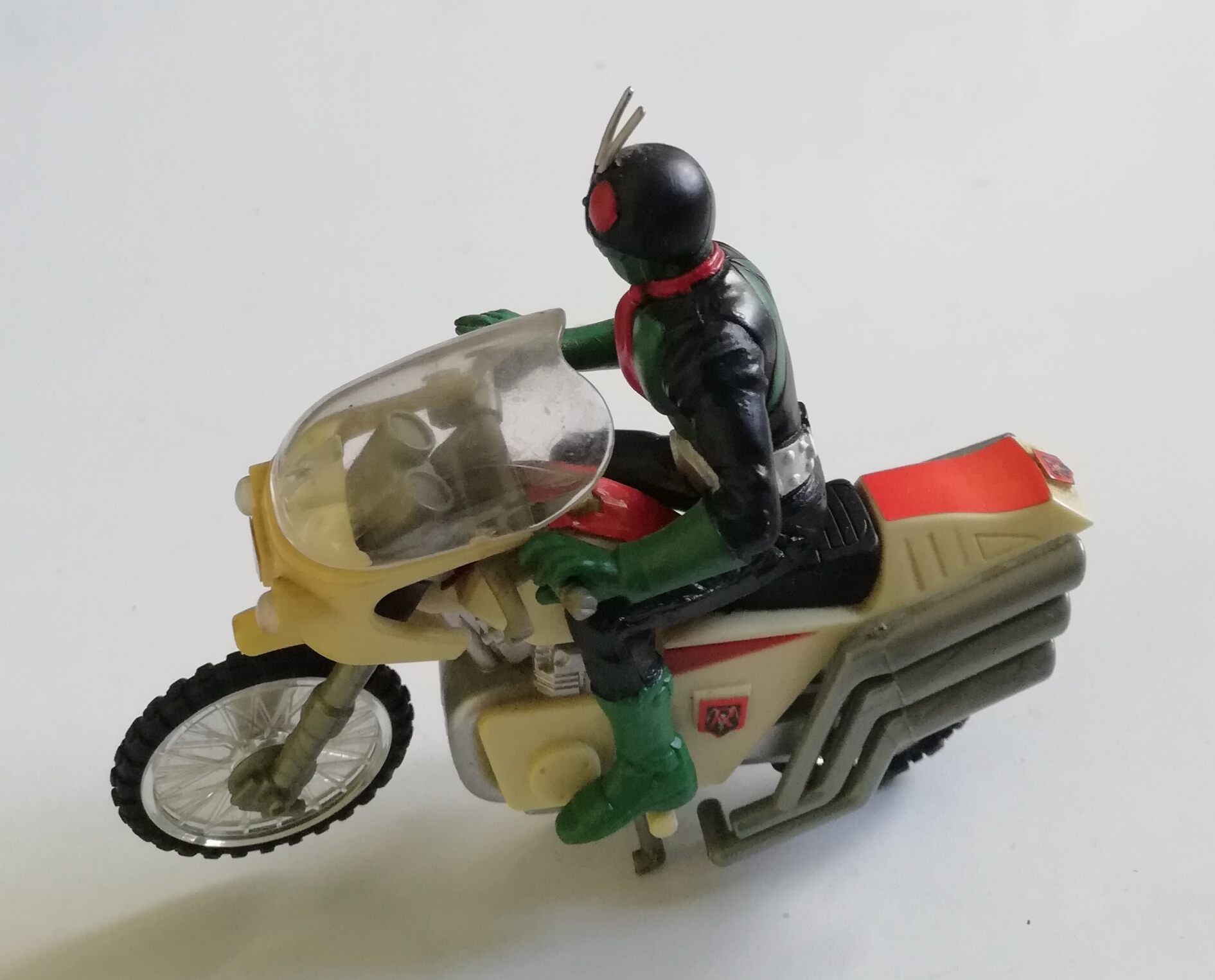 ของเล่น ของสะสม แคนดี้ทอยส์ประกอบแล้ว ไรเดอร์2 ขี่มอเตอร์ไซค์ Masked Rider 2 driving motobike,Cyclone ไรเดอร์2 ขี่ไซโคลน เก่าเก็บตามสภาพ