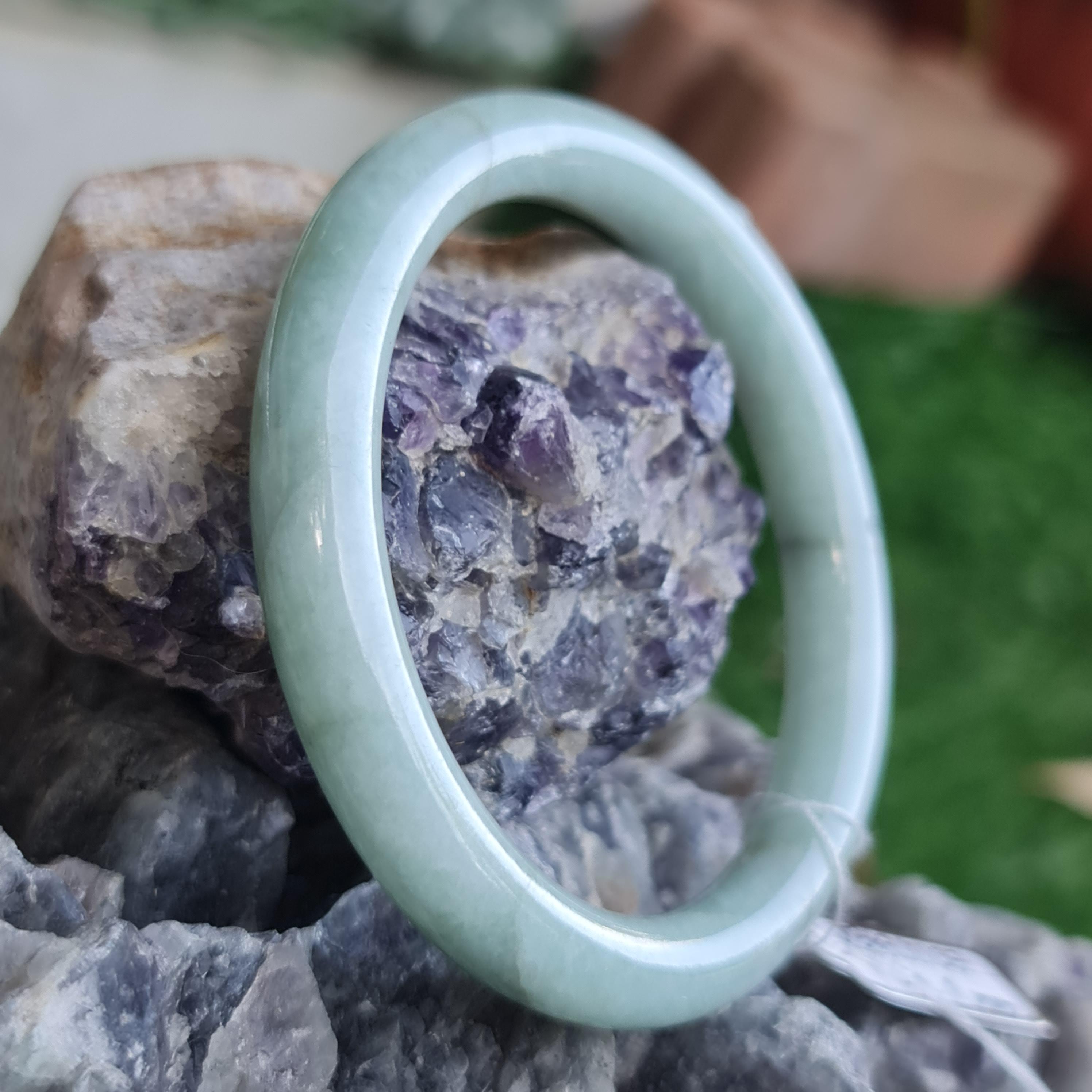 JB6711137 หยก พม่า แท้ Jade กำไลหยก 51.1 มม. (Jadeite bracelet) พม่า (Myanmar)