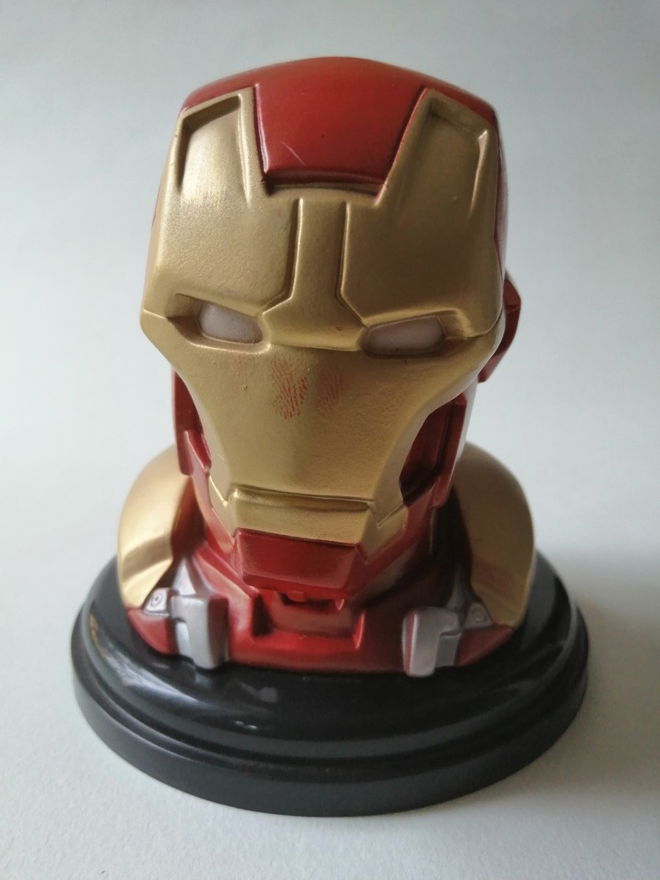 ฝาท็อปเปอร์** ตำหนิ ตามภาพ ด้านหลังมีรอยเปื้อนสี หัว ไออ้อนแมน, ไอร่อนแมน Ironman, glass topper fromMovie, สภาพสะสม เก่าเก็บ