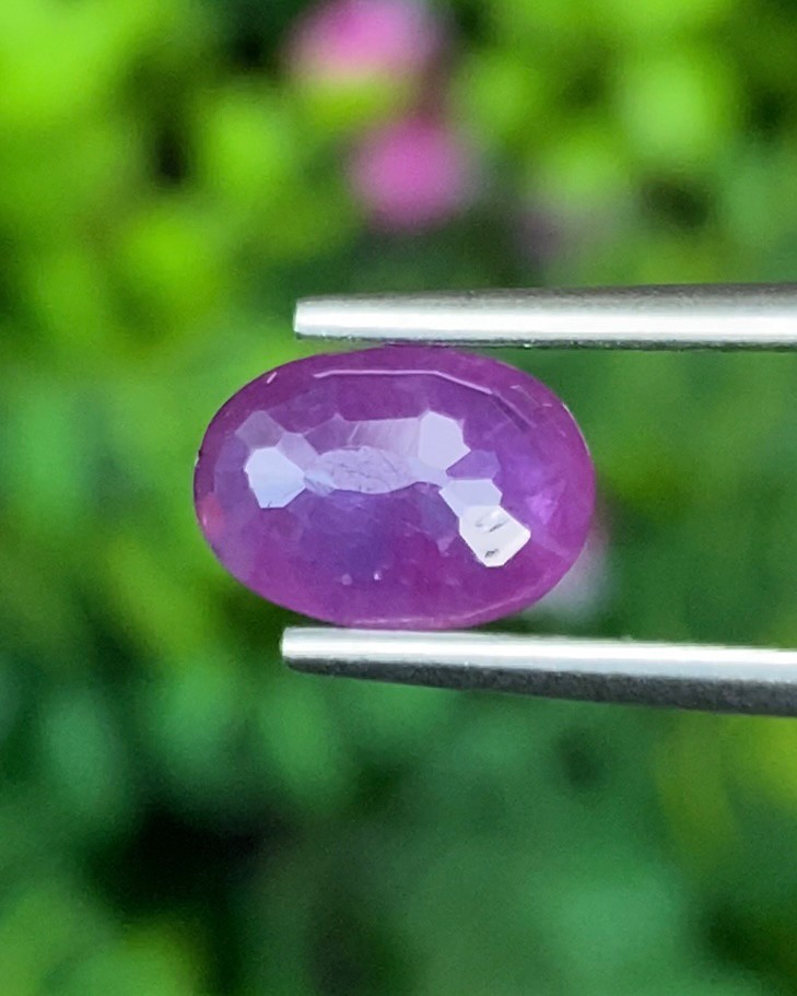 พลอย ทับทิม สยาม (Siam Ruby Sapphire) 1.50 กะรัต (Cts.) พร้อมใบเซอร์ พลอยแท้ อัญมณีมงคลประจําวันเกิด เครื่องประดับพลอย