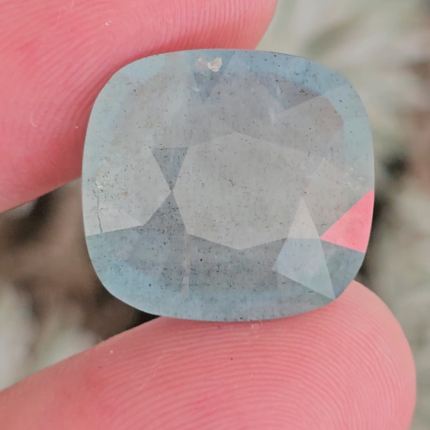 พลอย อความารีน Aquamarine 18.69 กะรัต (Cts.) พลอยแท้ อัญมณีมงคลประจําวันเกิด เครื่องประดับพลอย