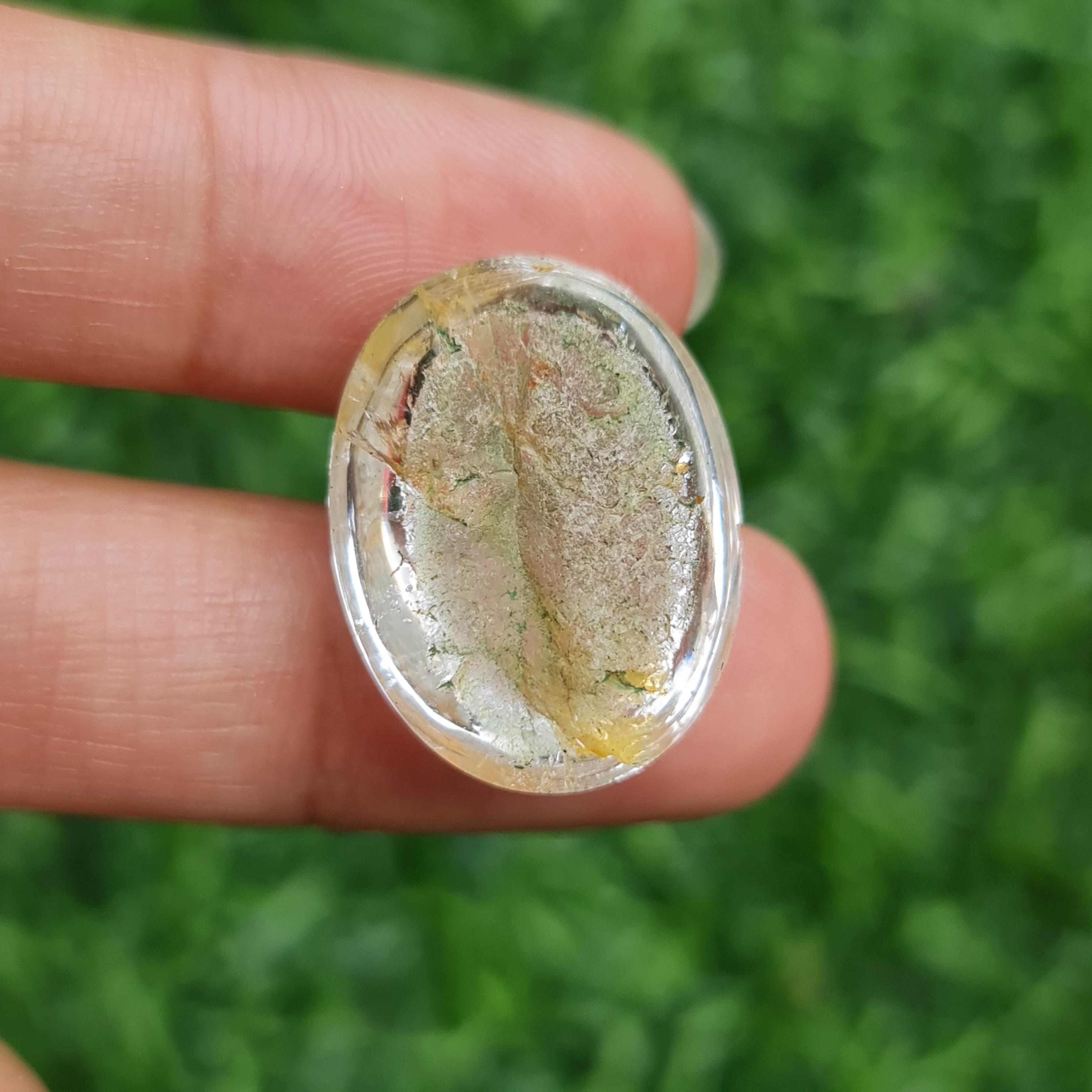 โป่งข่าม ควอตซ์ Rutilated Quartz 31.58 กะรัต Cts. พลอยแท้ อัญมณีมงคลประจําวันเกิด เครื่องประดับพลอย