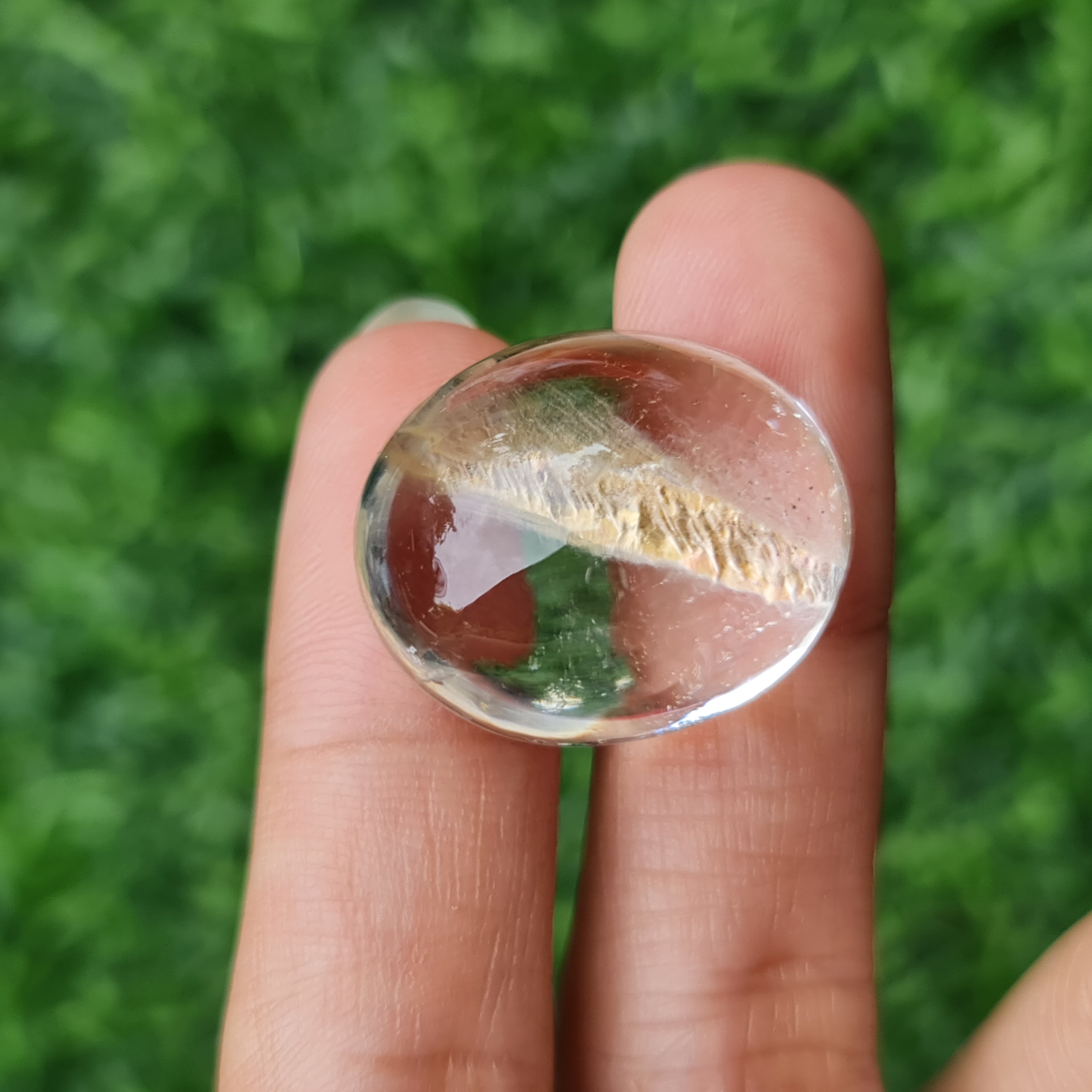 โป่งข่าม ควอตซ์ Rutilated Quartz 58.44 กะรัต Cts. พลอยแท้ อัญมณีมงคลประจําวันเกิด เครื่องประดับพลอย