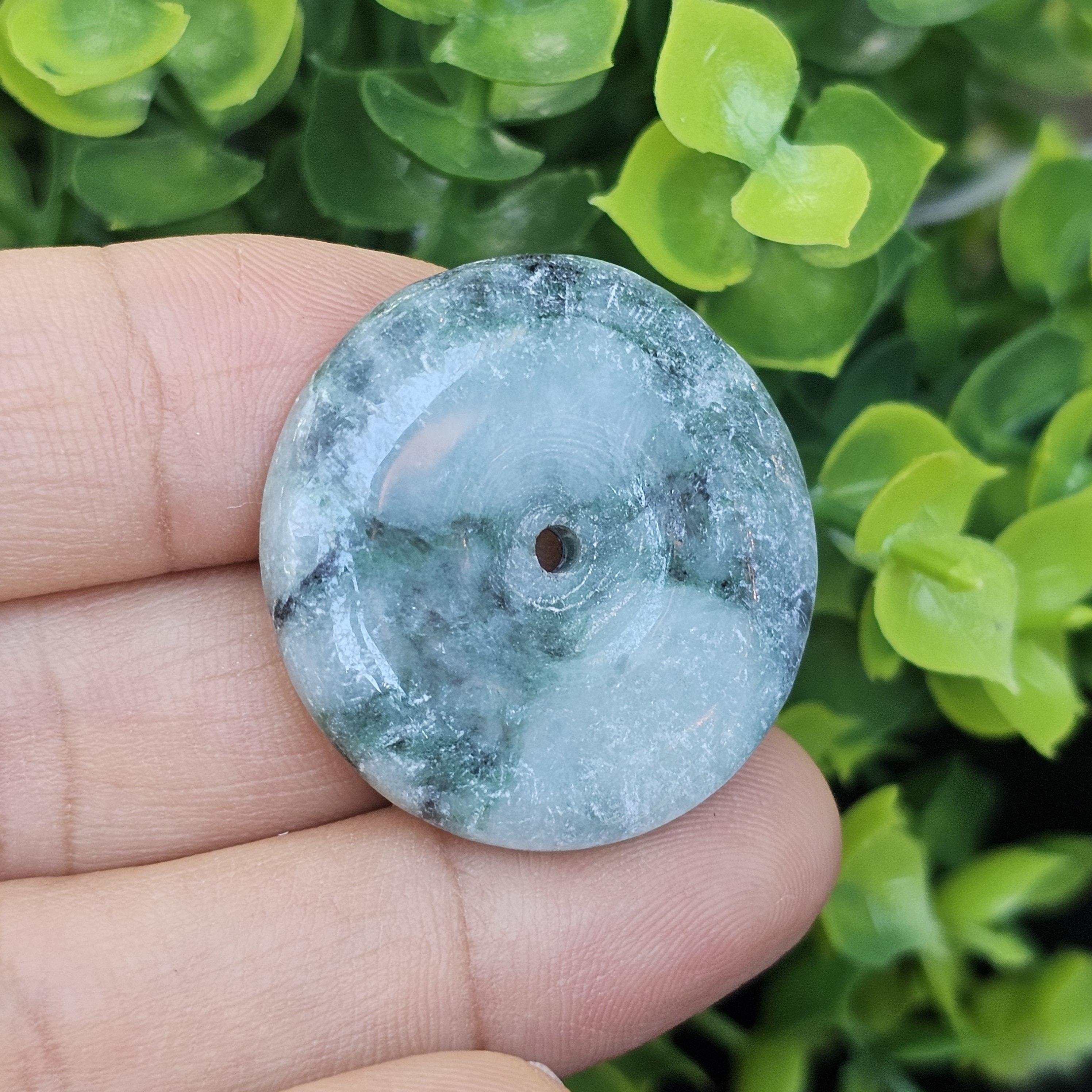 หยก พม่า แท้ Jade จี้โดนัทหยก (Bi-dise jadeite) พม่า (Myanmar) 57.20 กะรัต (Cts.)