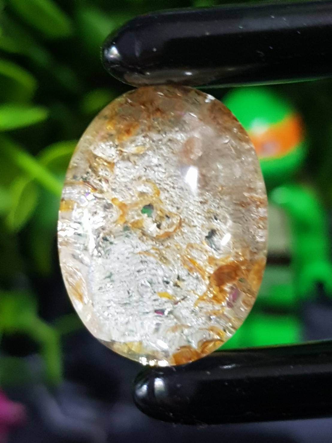 โป่งข่าม ควอตซ์ Rutilated Quartz 78.96 กะรัต พลอยแท้ อัญมณีมงคลประจําวันเกิด เครื่องประดับพลอย