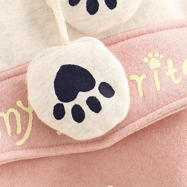 เสื้อสเวตเตอร์กันหนาว เสื้อฮู้ดแต่งหูแมวมีกระเป๋าใหญ่น่ารัก (12338LM)