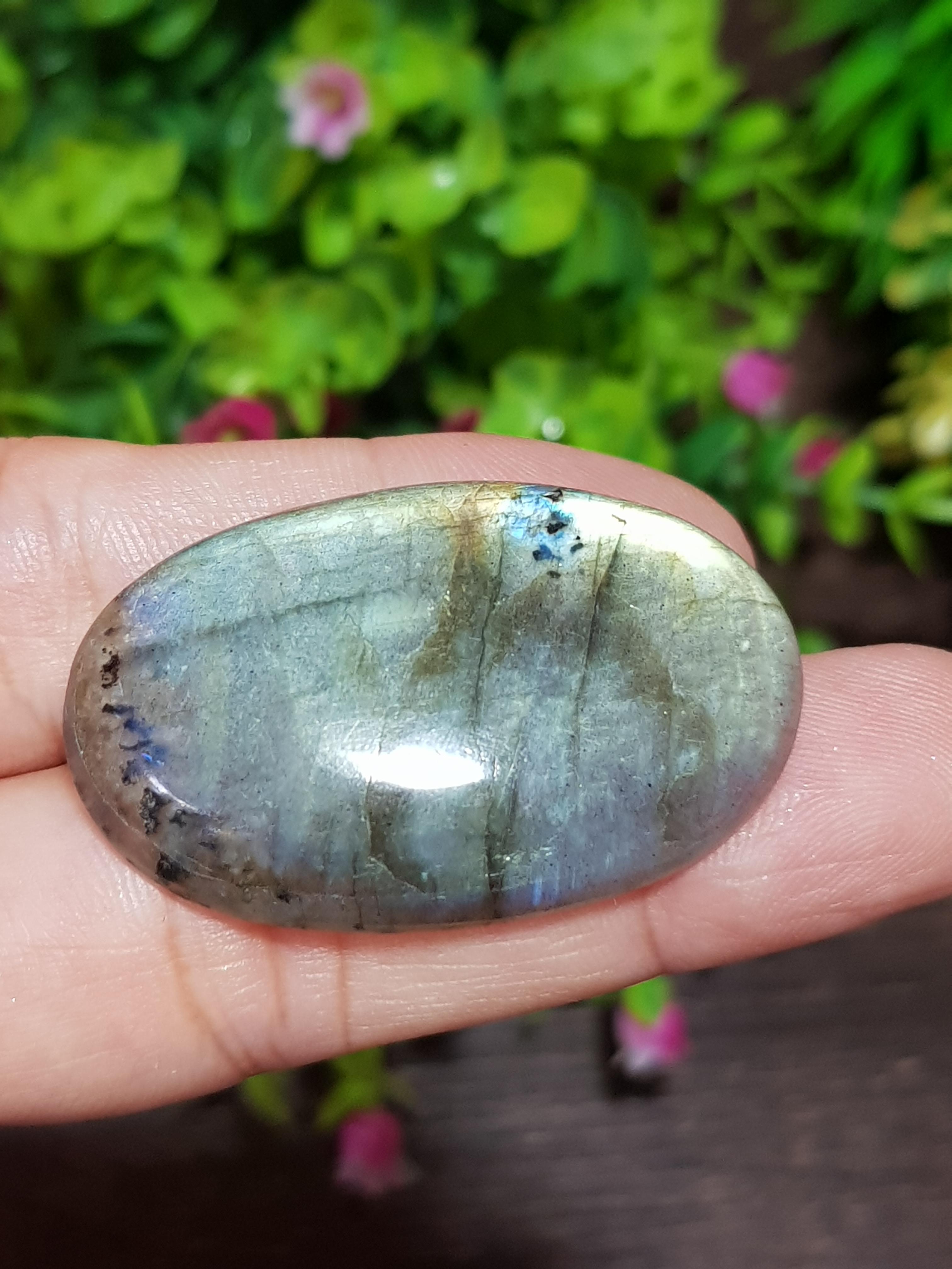 พลอย ลาบราดอไรต์ Labradorite 56.70 กะรัต (Cts.) พลอยแท้ อัญมณีมงคลประจําวันเกิด เครื่องประดับพลอย