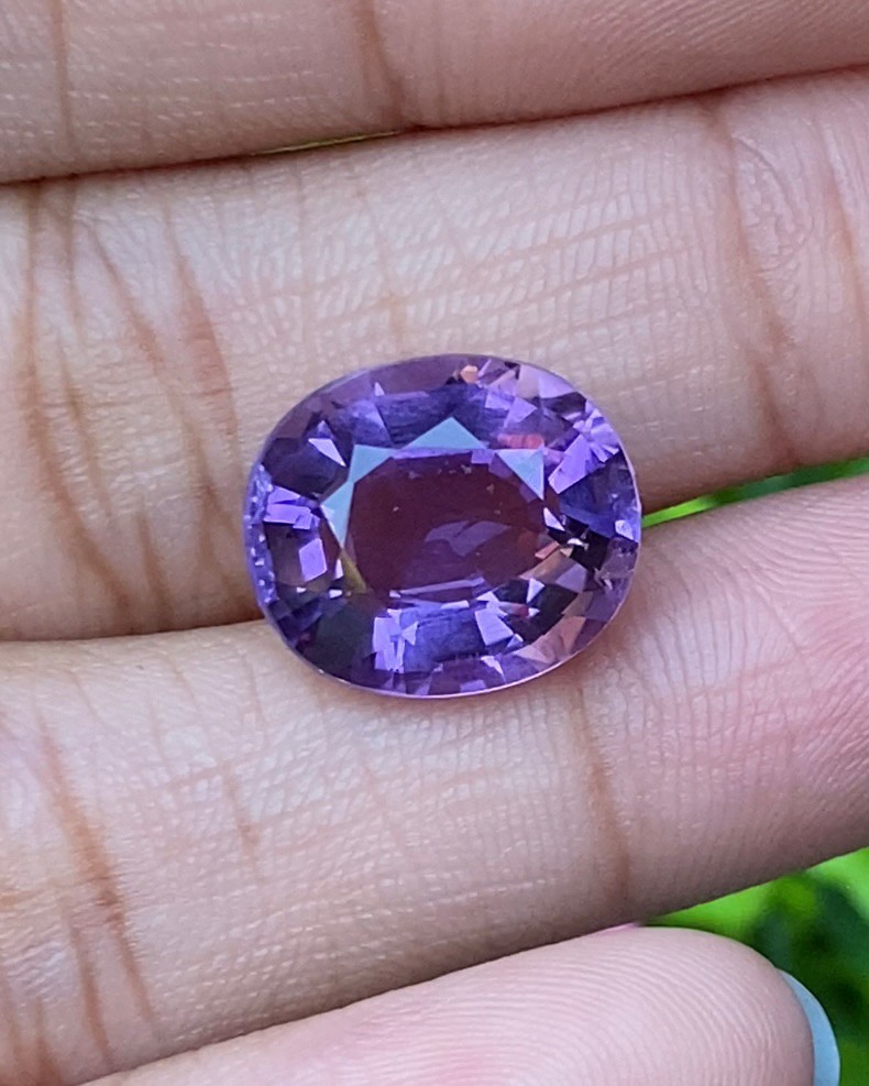 พลอย อเมทิส Amethyst 8.26 กะรัต (Cts.) พลอยแท้ อัญมณีมงคลประจําวันเกิด เครื่องประดับพลอย
