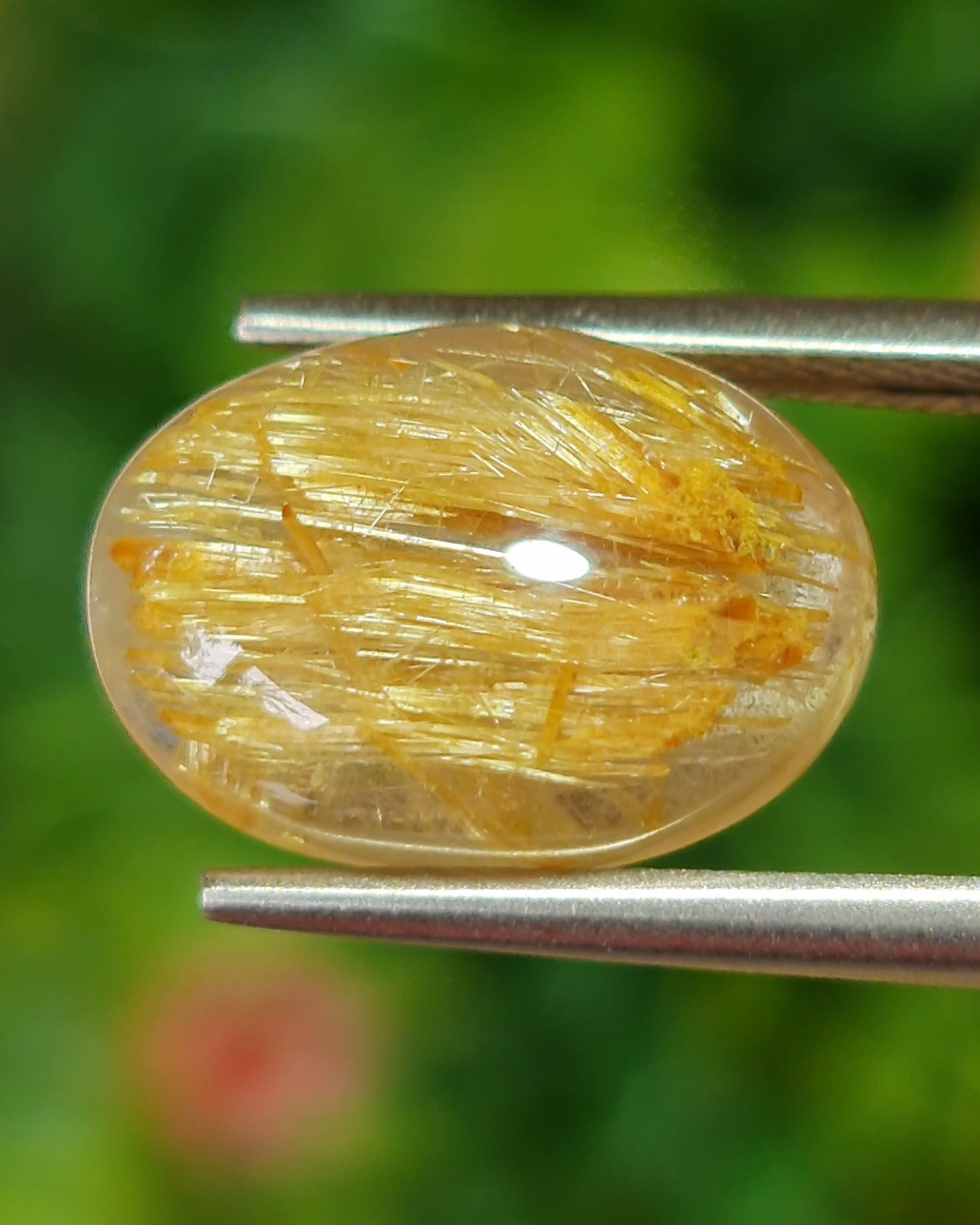 ไหมทอง ควอตซ์ Golden Rutilated Quartz 7.37 กะรัต Cts.พลอยแท้ อัญมณีมงคลประจําวันเกิด เครื่องประดับพลอย