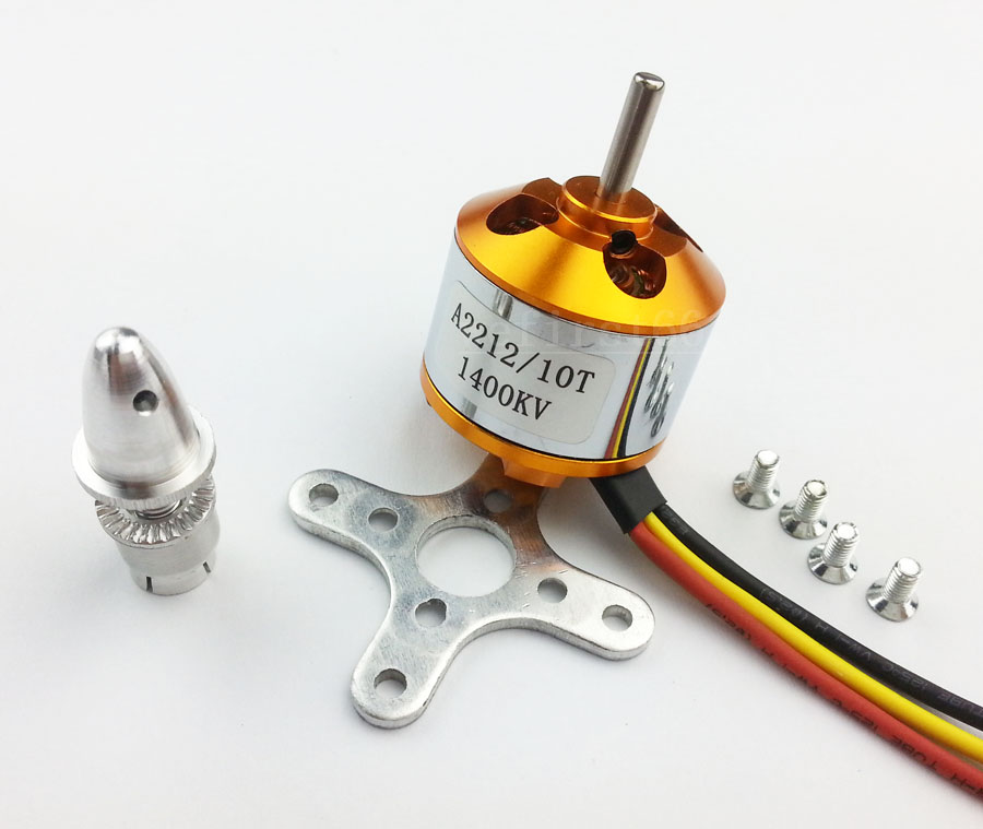 Peak 2212-1400KV Brushless motor แกน 3.17 mm.บัดกรีบานาน่าพร้อมใช้งาน MTPK221214