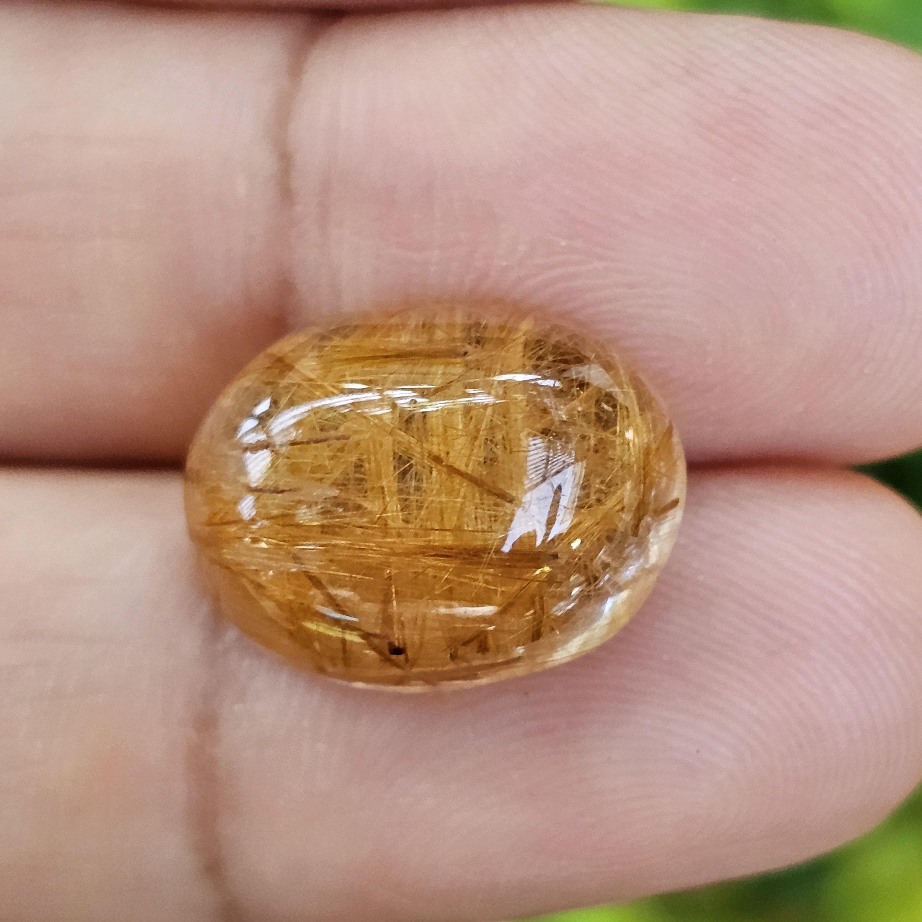 ไหมทอง ควอตซ์ Golden Rutilated Quartz 11.98 กะรัต Cts.พลอยแท้ อัญมณีมงคลประจําวันเกิด เครื่องประดับพลอย