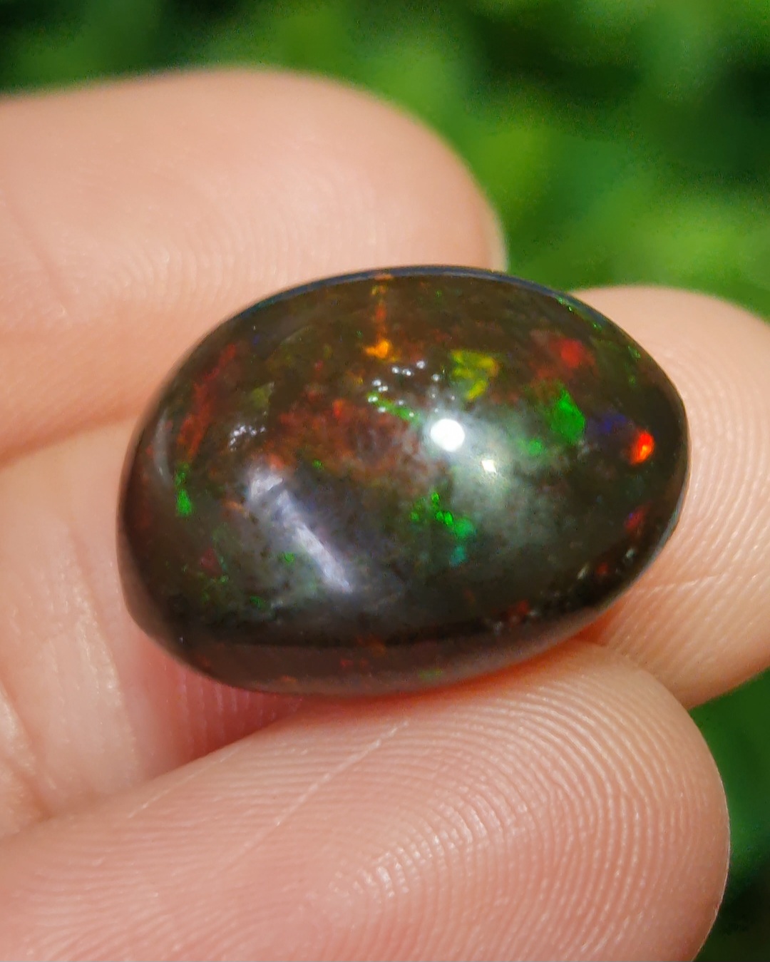 พลอย แบล็ก โอปอล Black Opal 15.76 กะรัต (Cts.) ดิบ (Unheated) พลอยแท้ อัญมณีมงคลประจําวันเกิด เครื่องประดับพลอย